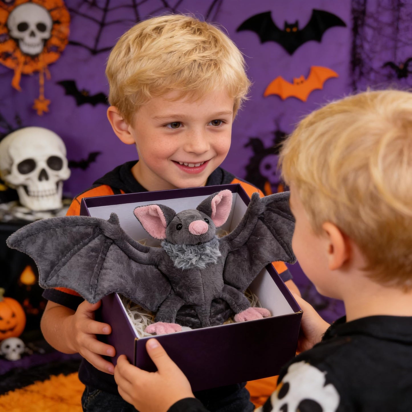 MKTRGOE 22" Large Goth Bat Plush Toy, Realistic Lifelike Stuffed Animal, Soft Huggable Gothic Bat Plush for Halloween Christmas Decor