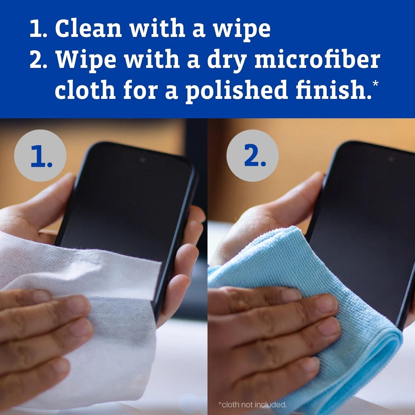 CloroxPro Clorox Screen+ Sanitizing Wipes, Bleach Free Cleaning Wipes, Citrus Blend Scent, 75 Count, Pack of 6