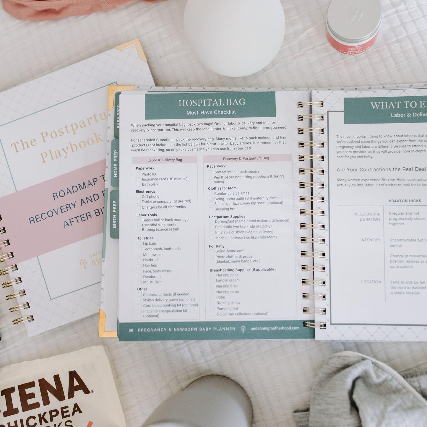 Expecting and Organized New Baby Planner – Pregnancy Organizer and Checklist Journal for First-Time Moms – 140+ Page Hardcover Keepsake by Undefining Motherhood
