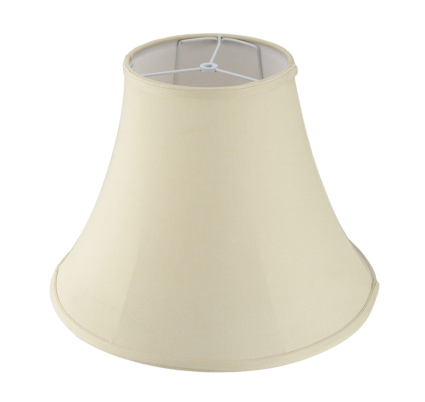 Aspen Creative 38004 Traditional Handsewn Bell Shaped Collapsible Spider Construction Lamp Shade in Cream, 8" Top x 17" Bottom x 13" Slant, Set of 1