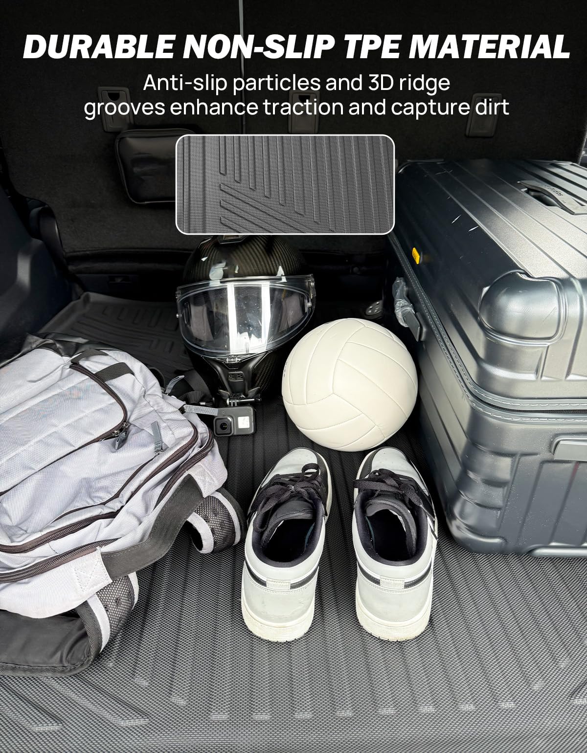 JOYTUTUS Cargo Mat Compatible with 2025 2026 4Runner 6th Gen, TPE All Weather Cargo Liner Custom Fit Trunk Mat Liner for 2025 2026 4Runner Accessories (Only 5 Seater & Only Gas)