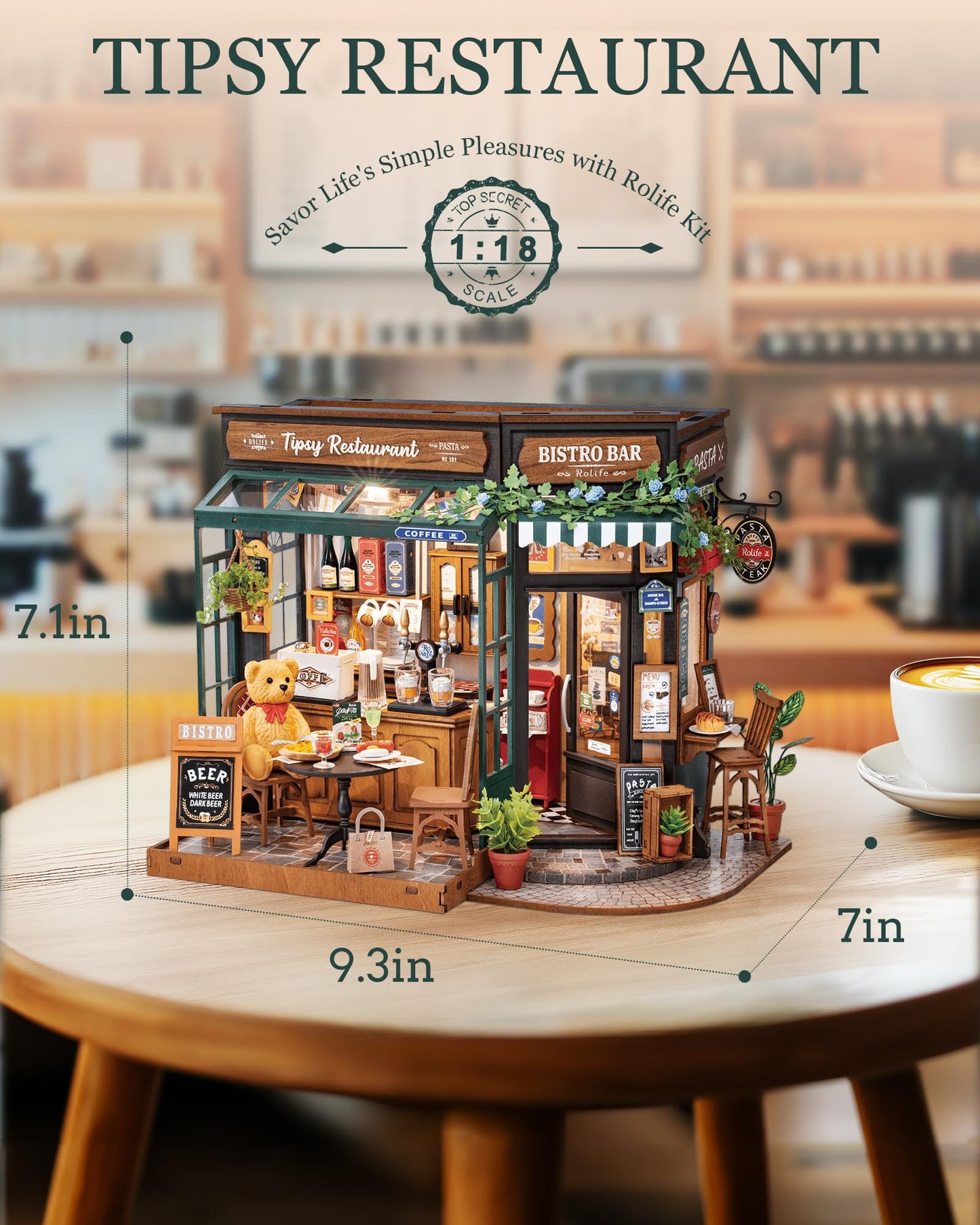 Rolife DIY Miniature House Kit for Adults, Mini Wooden Dollhouse Kit to Build, Bakery Tiny House Miniatures Diorama Building Kits-Birthday Christmas Craft Hobbies Gift for Teens Kids