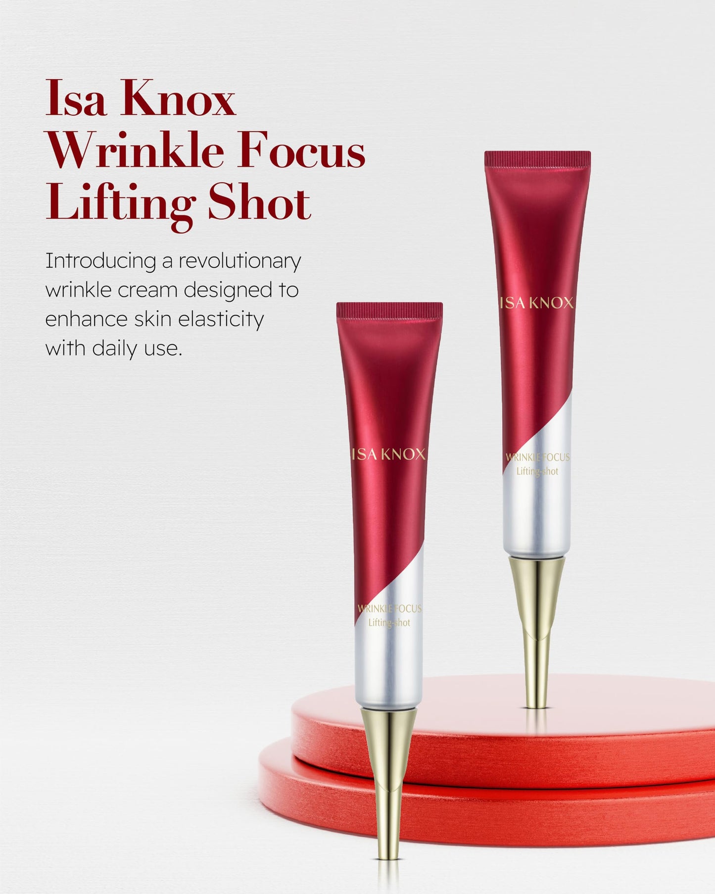 ISA KNOX Wrinkle Focus Firming Eye Cream Set (3.1fl oz, Pack of 3) - Korean Skin Care. Powerful Moisturizer for Fine Lines, Elasticity Strengthening Serum for Face and Eyes, Neck.