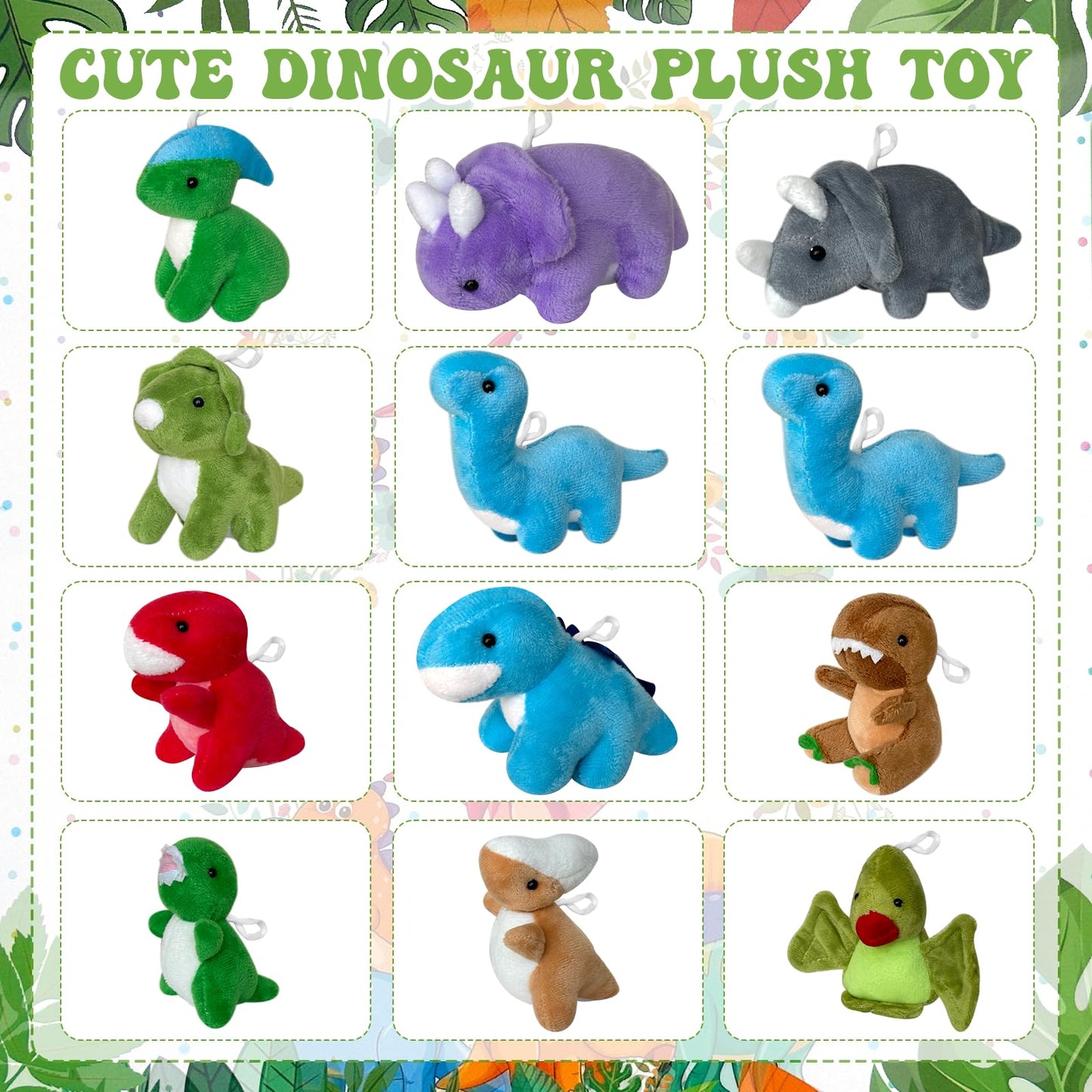 Gaiaring 38 Pcs Adopt a Dinosaur Pet Party Favors Include 12 Mini Plush Dinosaur 12 Foldable Boxes 12 Adopt Dinosaur Cards 1 Adopt Sign 1 Adopt Fence for Adopt A Pet Party