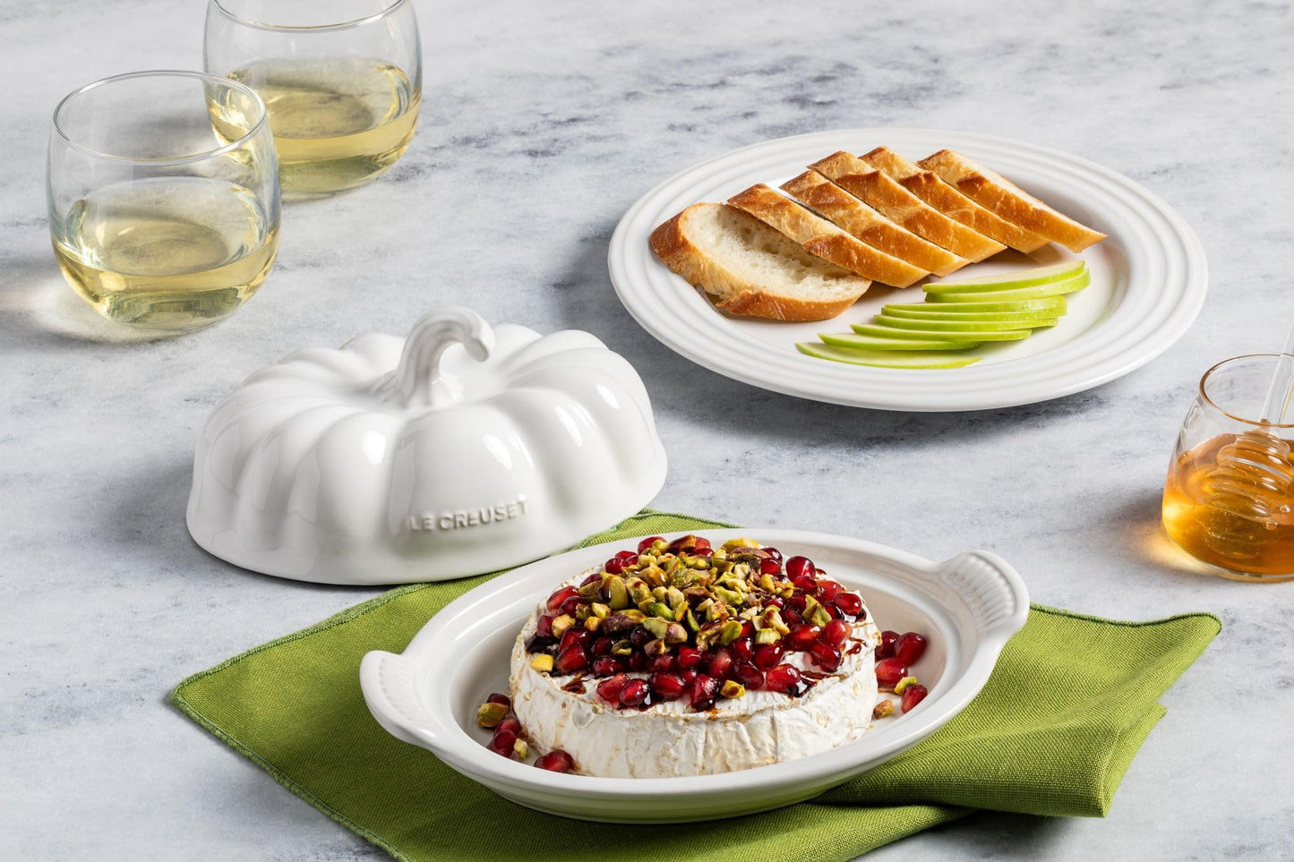 Le Creuset Stoneware Pumpkin Butter Dish, Persimmon