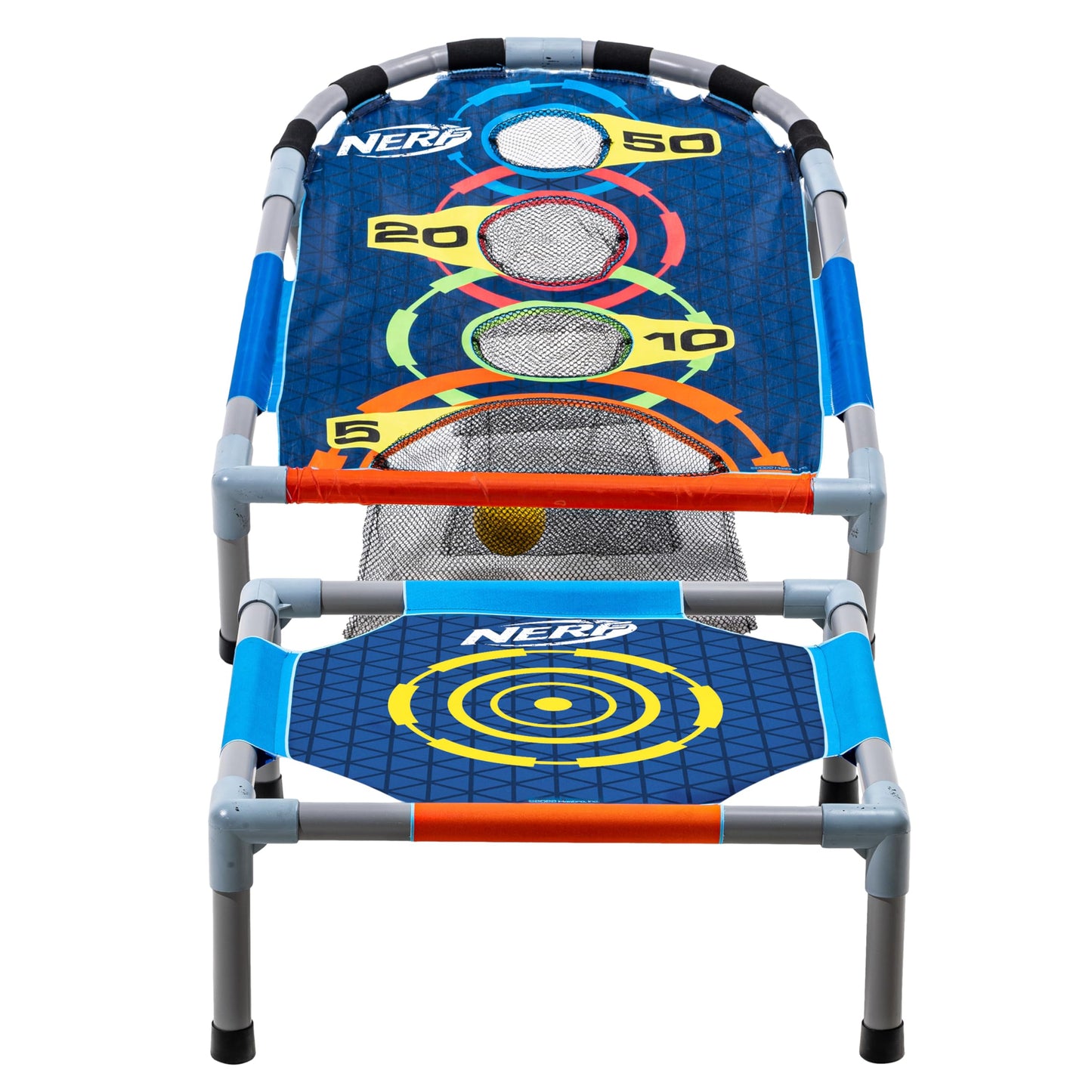 NERF Kids Bounce N Score Target Toss Game Set - Foam Ball Bouncing Game for Kids Ages 6+ - (6) Foam Bouncy Balls and (1) Scoring Target Included