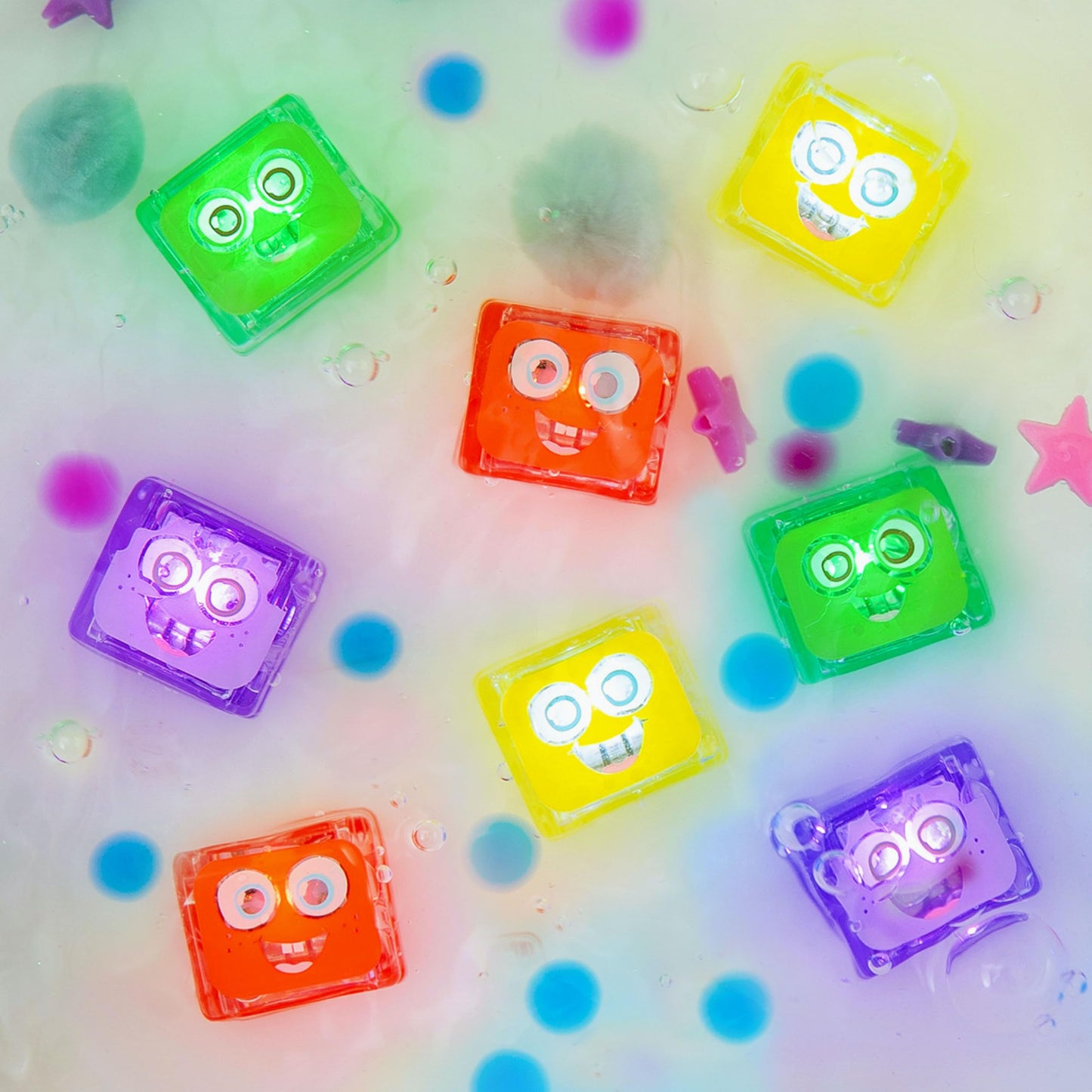 Glo Pals Water-Activated Light-Up Cubes for Sensory Play – 12 Pack