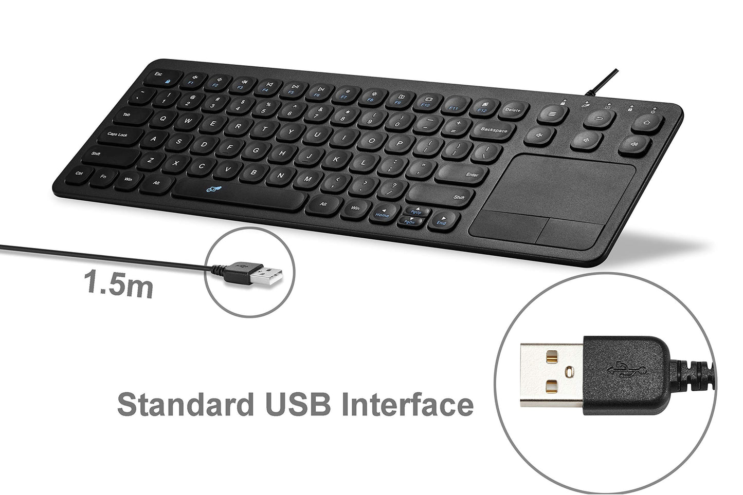 Vilros 15 Inch USB Keyboard with Touchpad-Great for Raspberry Pi