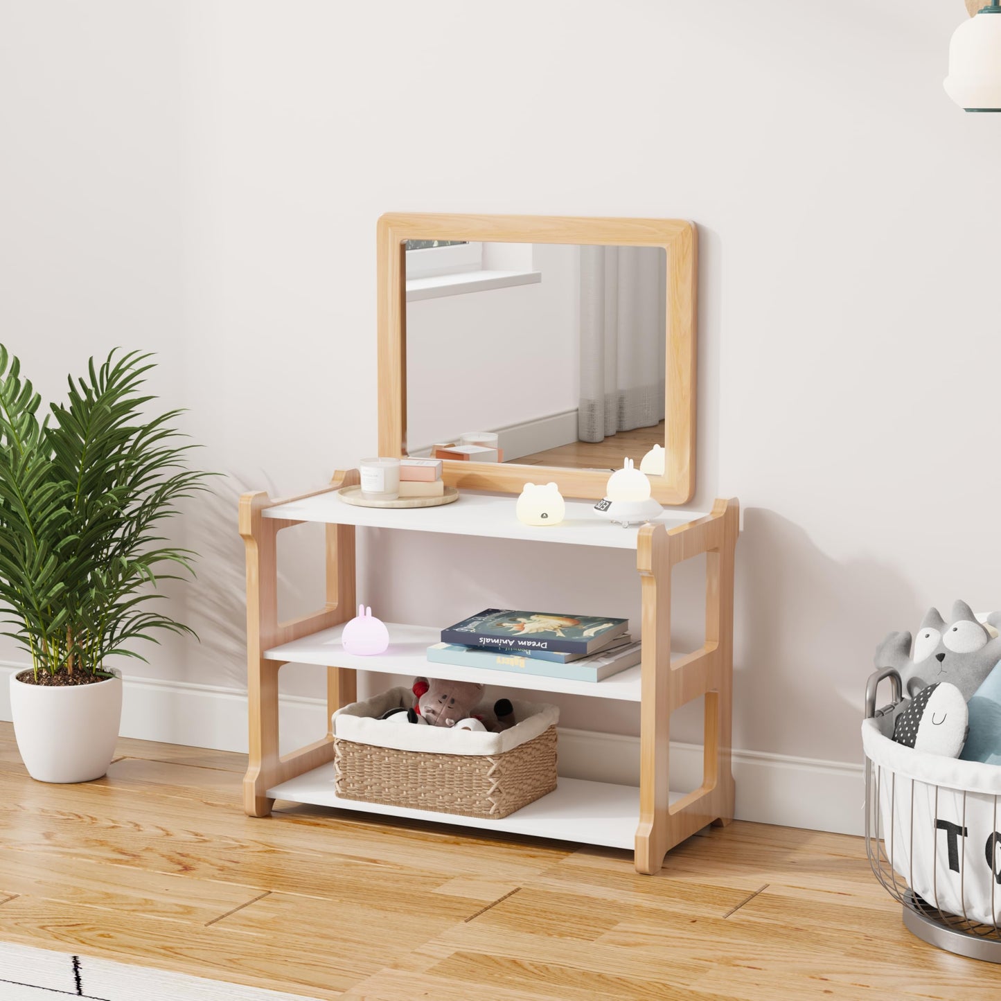 Ogears Montessori Baby Pull Up Bar, Montessori Small Mirror is Suitable for Babies Aged 6 to 18 Months, Infants Registry Item, 19.7 * 15.8 inches