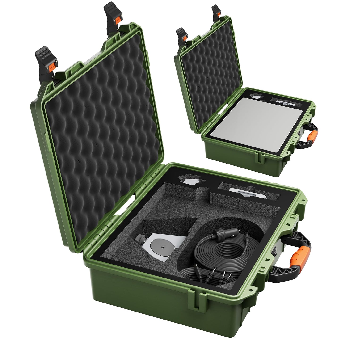 EAZUSE Starlink Mini Case, Hard Waterproof Travel Case for Mini Starlink with Molded Foam for Mini Accessories, Lockable Storage Bag Green