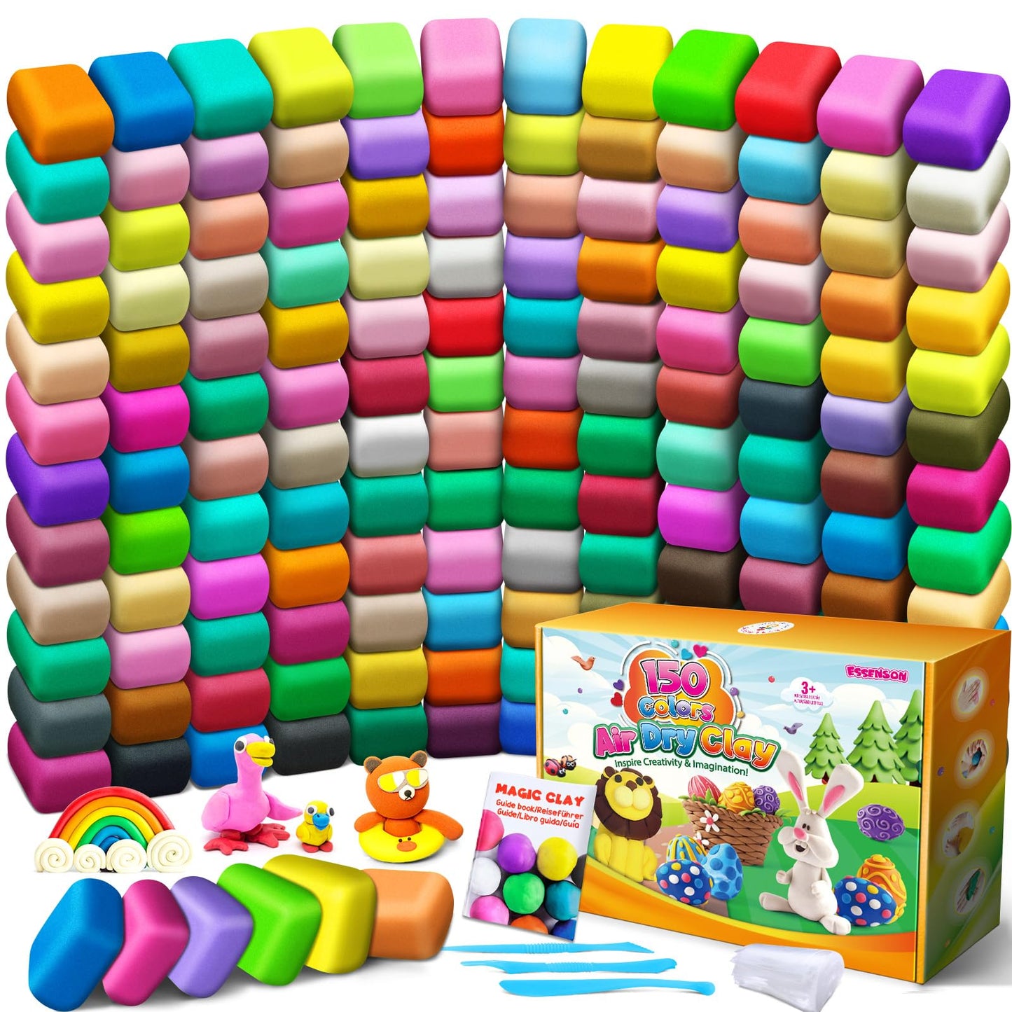 Air Dry Clay 150 Colors, Modeling Clay for Kids, DIY Molding Magic Clay, Gift for Kids