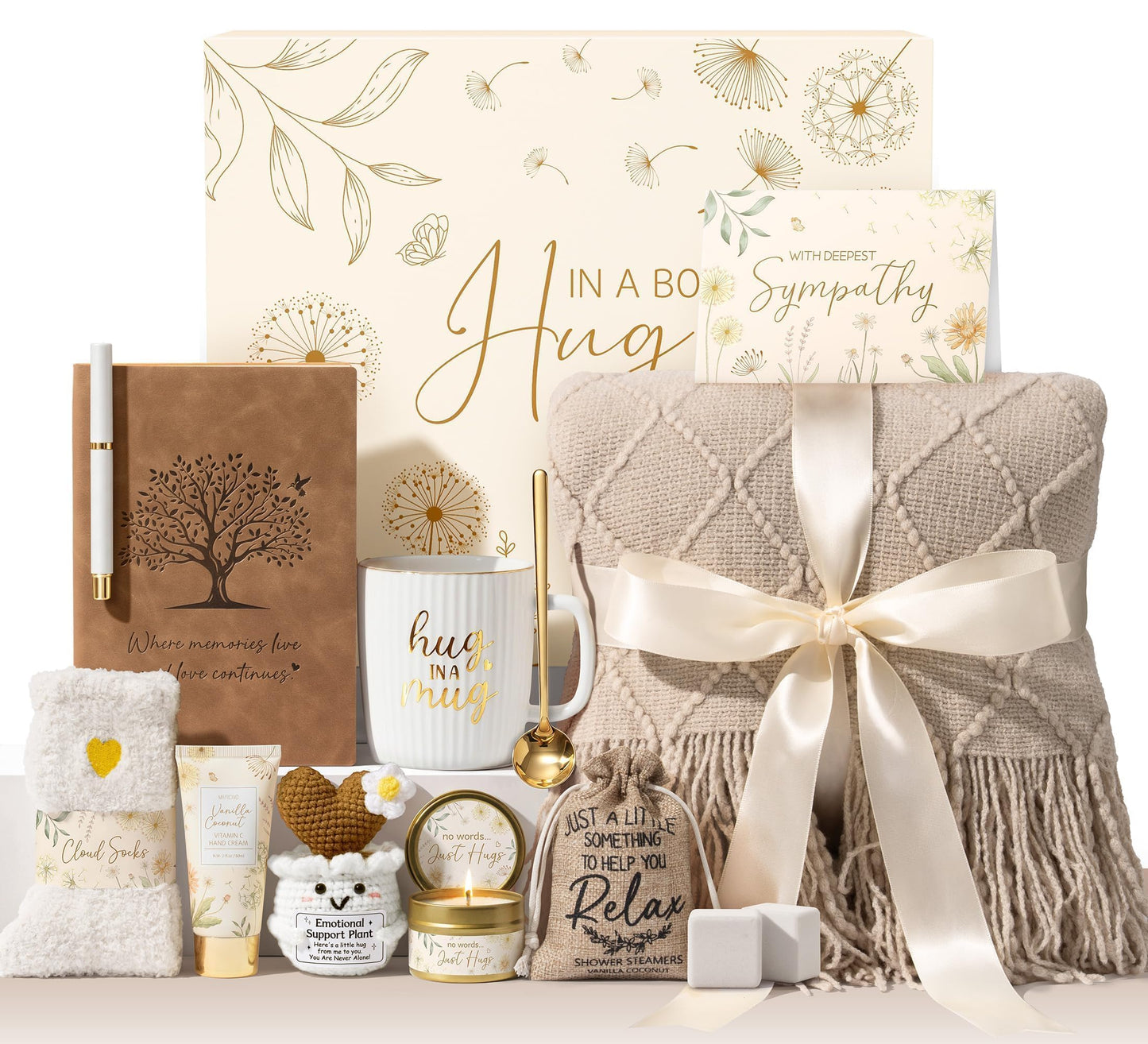 Sympathy Gifts Baskets for Loss of Loved One Mother Father Husband Mom Dad, Memorial Bereavement Grief Condolences Gift Basket for Loss, Hug In A Box Miscarriage Gifts for Mothers Women Care Package