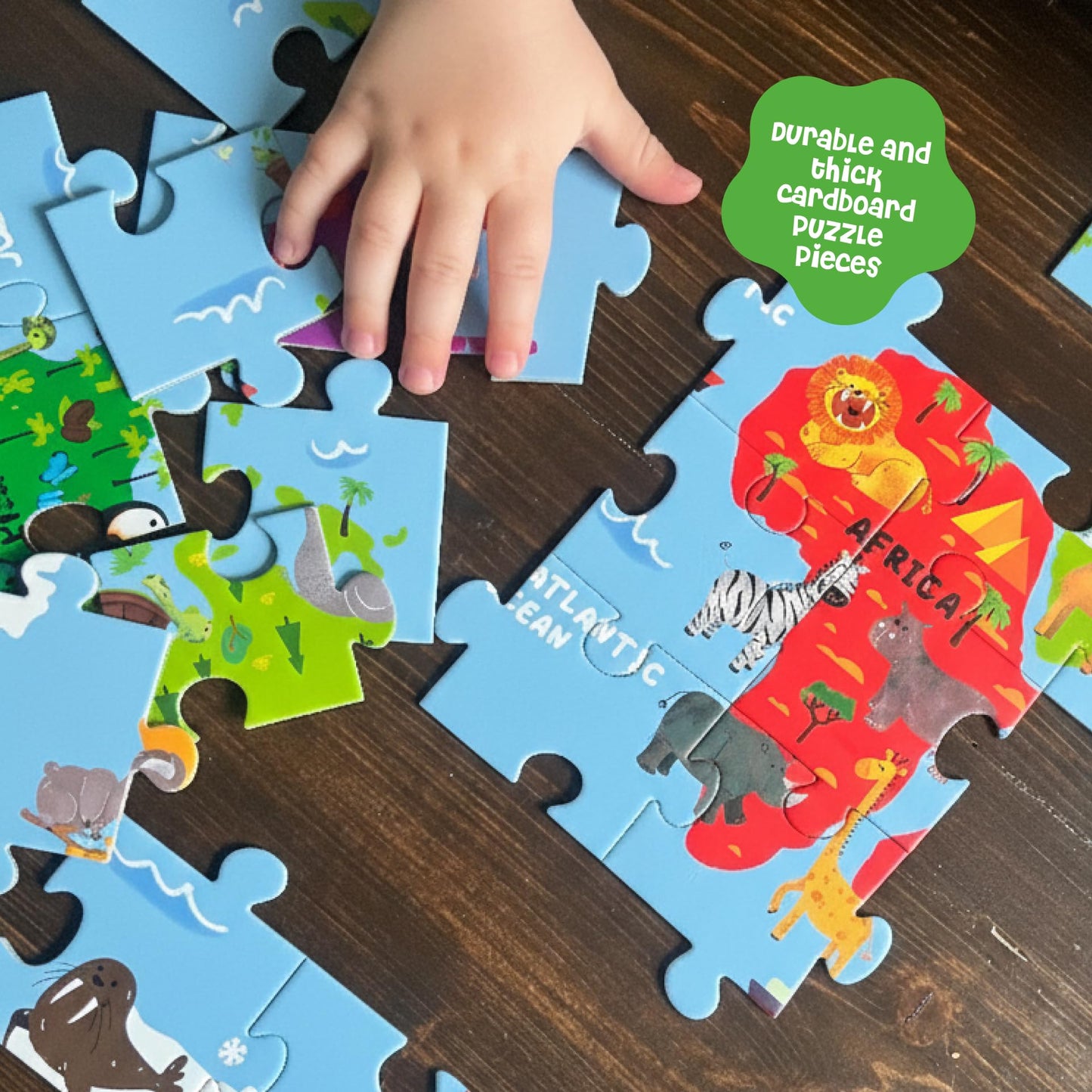Giant Puzzles - Floor Puzzles for Preschoolers - with Interactive Standing Figures (World Map)