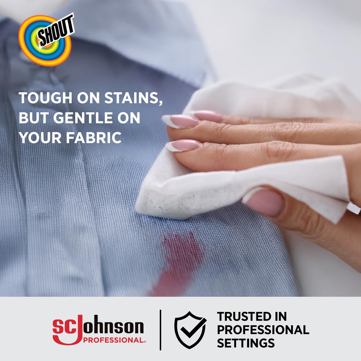 SC Johnson Professional Shout Wipe & Go Instant Stain Remover Wipe, 12 Each, 12 Count, 144 Total Wipes
