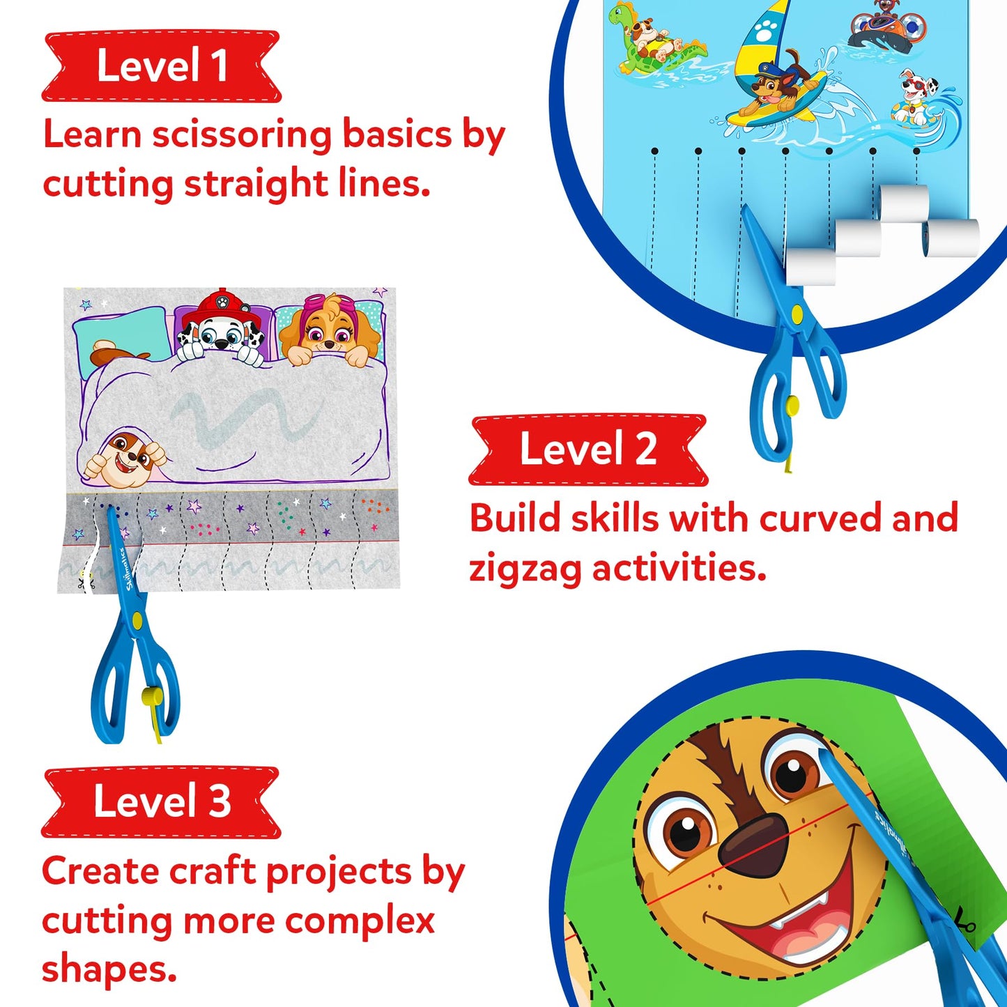 Skillmatics - Scissor Activity Book - Snip Snip PAW Patrol, 25 Fun Cutting Activities & Creative Activities for Preschoolers, Fine Motor Skills, Craft Kit