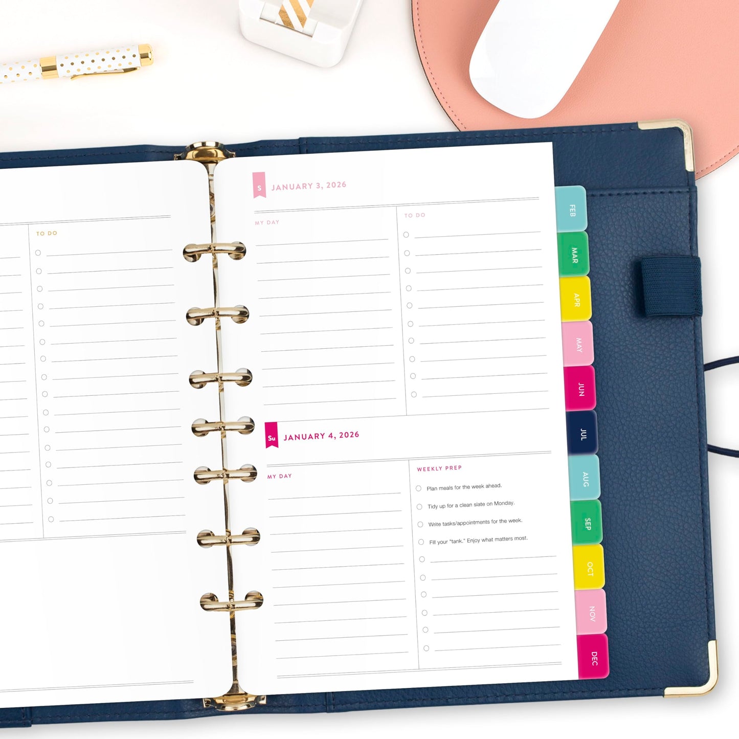 AT-A-GLANCE 2026 Planner Refill, Simplified by Emily Ley, Daily, 5.5" x 8.5", Desk Size, One Page Per Day Refill (EL100-4311-26)
