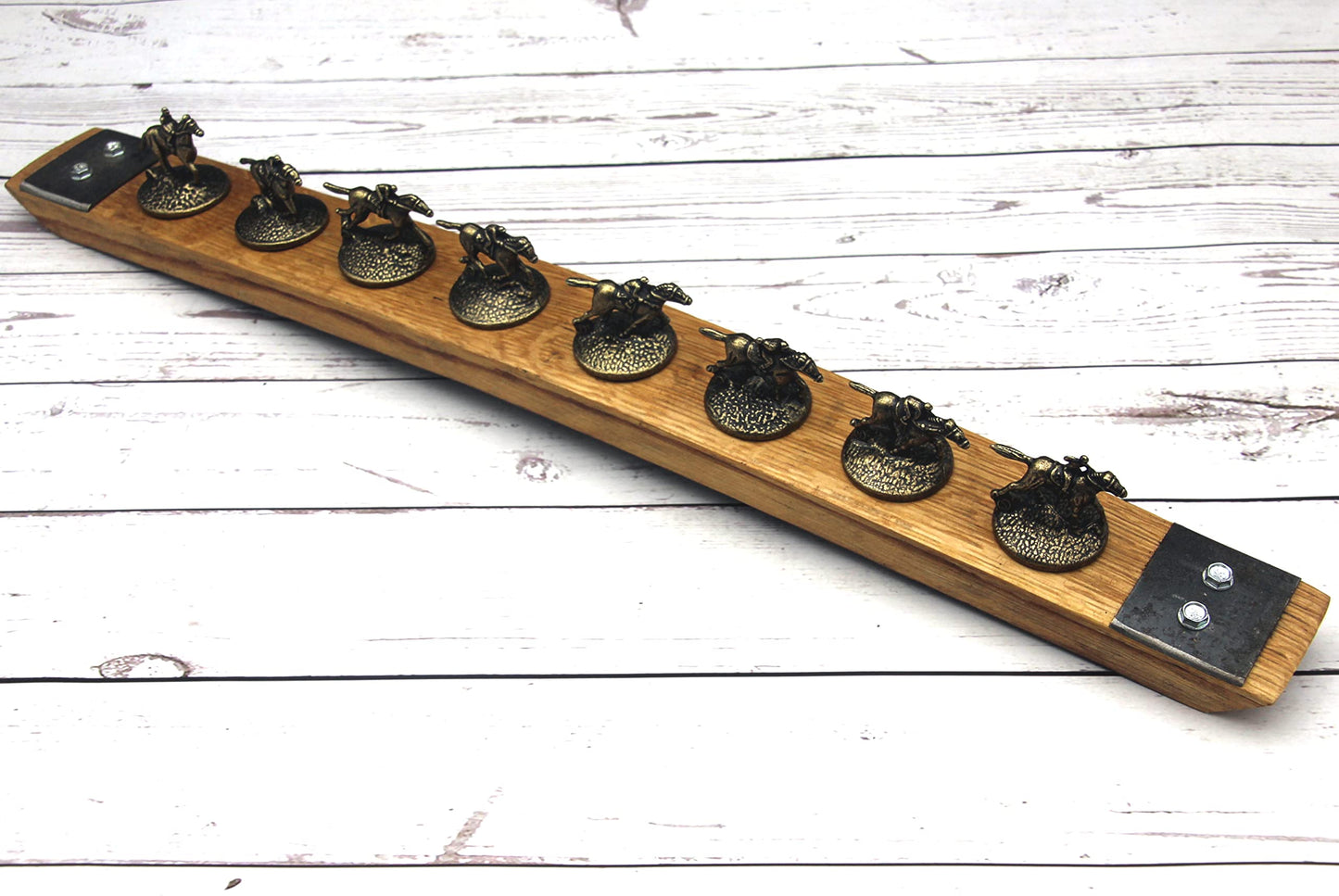 Barrel-Art bourbon stopper holder/Whiskey cork display/Fits Blanton's stoppers/with Metal (Natural)