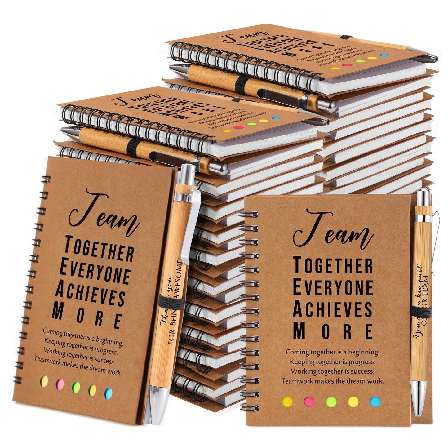 Jetec 25 Sets CNA Week Gifts Bulk 2026 Employee Appreciation Gift Inspirational Notebook with Motivational Pen and Sticky Notepad Thank You Gifts for Nurses Coworkers Groups Teachers (Team)