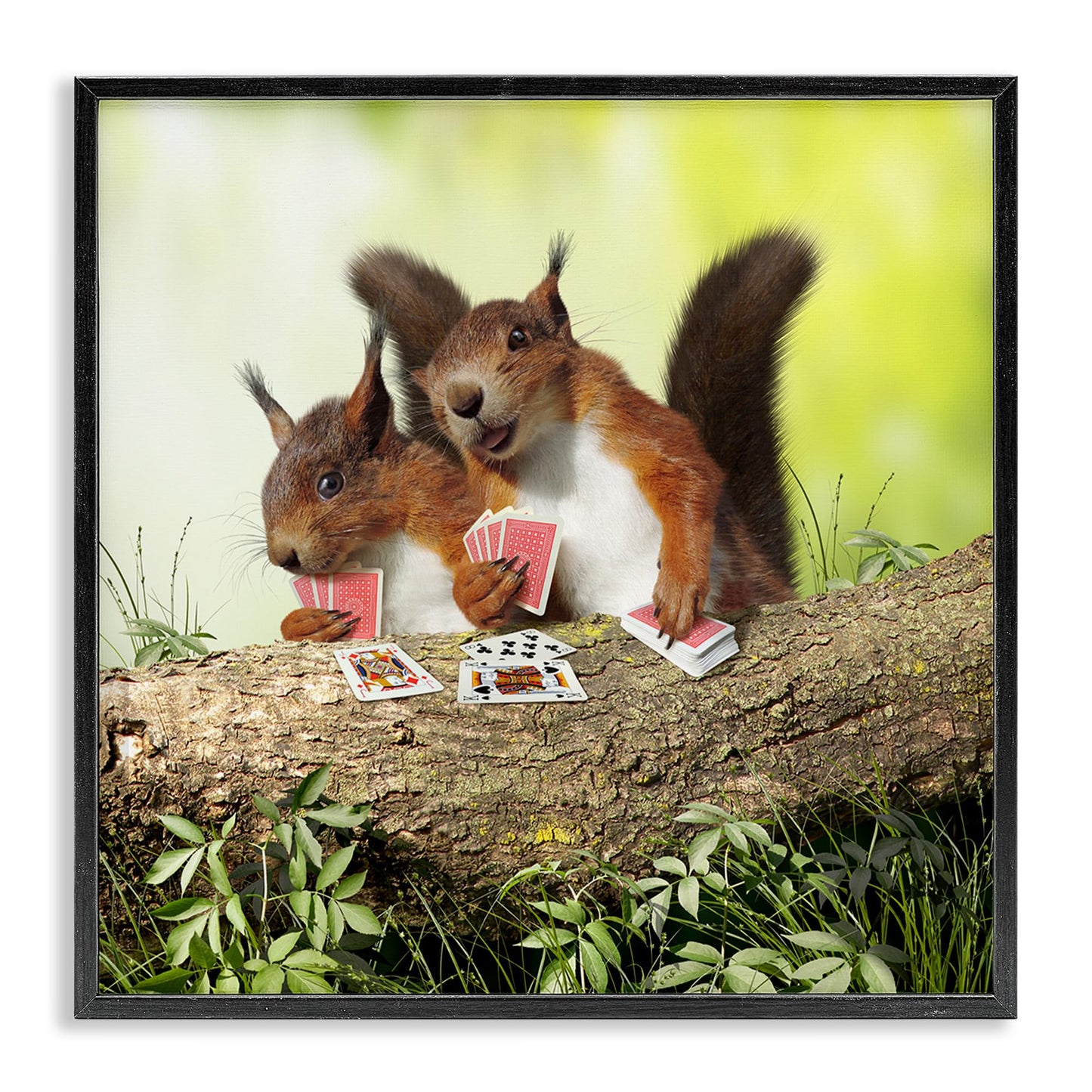 Stupell Industries Silly Squirrels Playing Card Games Tree Branch, Design by Chiara