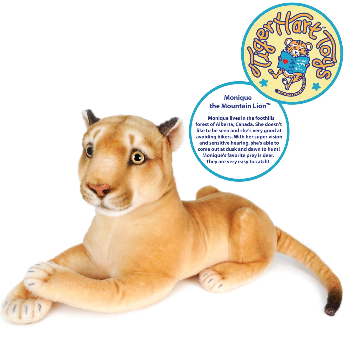 Monique The Mountain Lion - 18 Inch (Tail Measurement Not Included) Stuffed Animal Plush - by TigerHart Toys