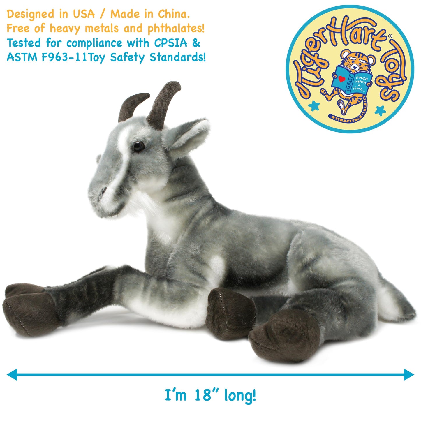 Patrick The Pygmy Goat - 18 Inch Large Stuffed Animal Plush - by TigerHart Toys