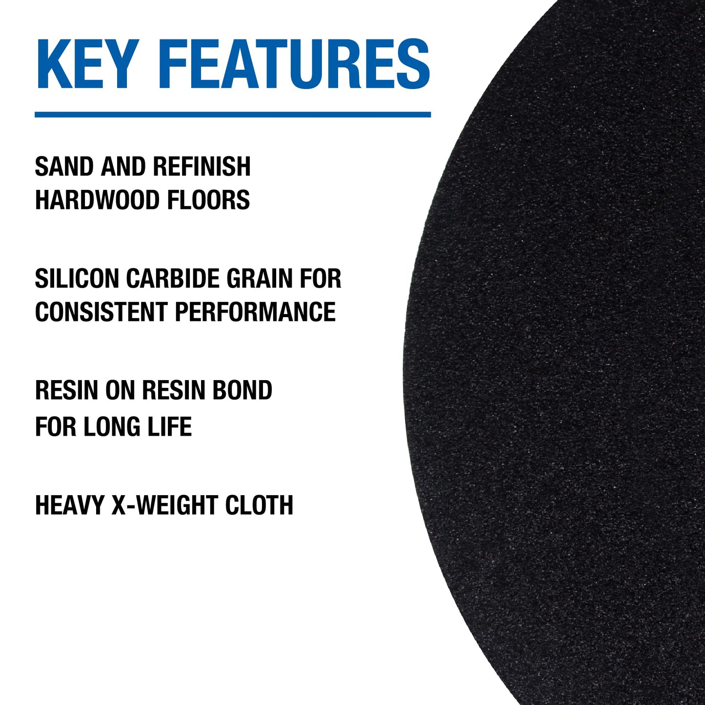Mercer Industries 426080 Silicon Carbide Floor Sanding Disc, Cloth Back, 16" x 2" Hole, Grit 80X, 20-Pack