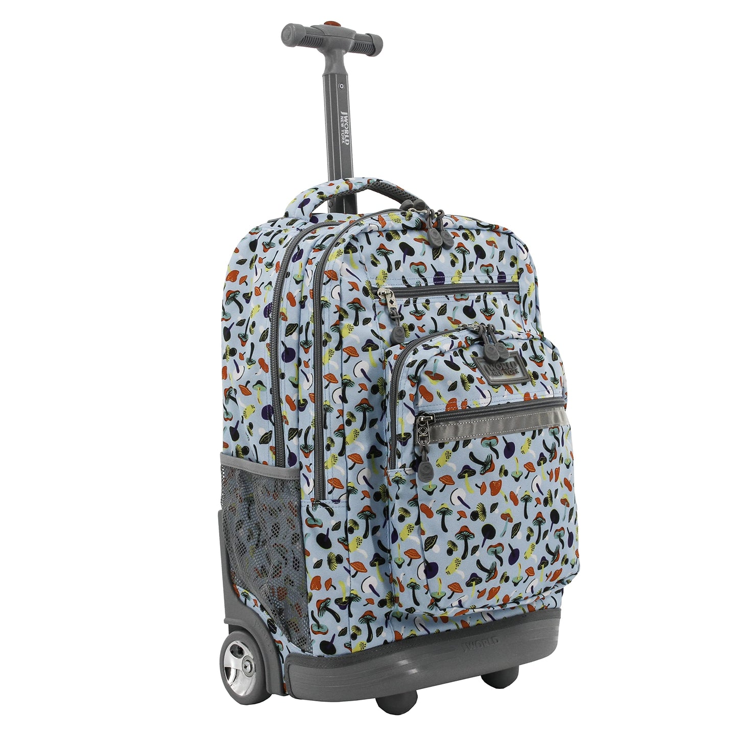 J World Sundance Laptop Rolling Backpack for Girls Boys. Roller Bookbag with Wheels, 20 Inch, Skyshroom