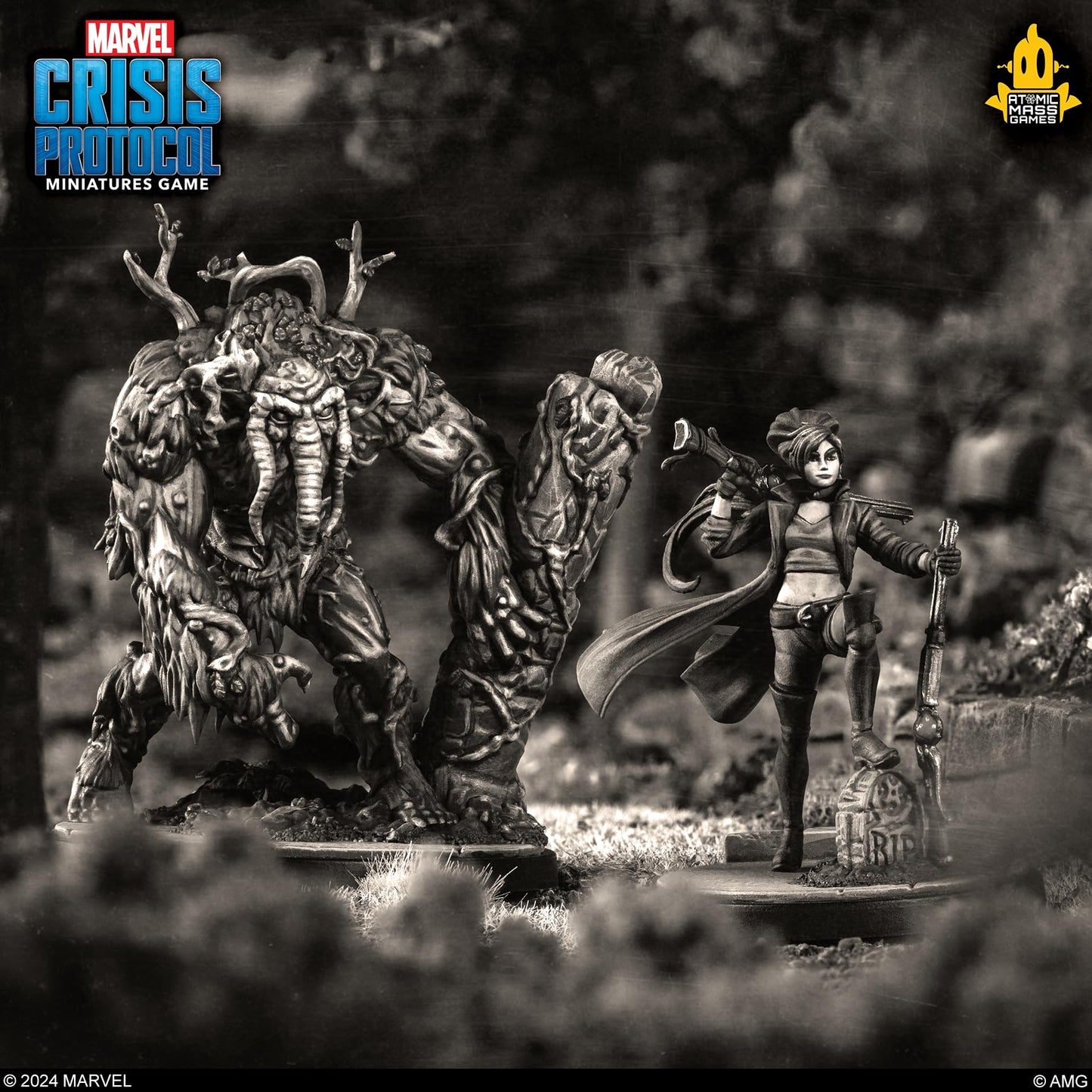Marvel: Crisis Protocol Elsa Bloodstone & Man-Thing Character Pack - Adds New Legion of Monsters Leadership! Tabletop Superhero Game, Ages 14+, 2 Players, 90 Min Playtime, Made by Atomic Mass Games