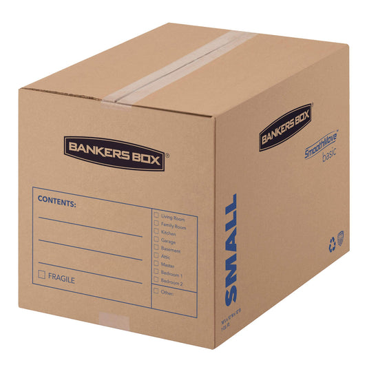 Bankers Box Small Moving Box 15 Pack, Pre-Printed for Labeling, 16.5-in x 12.25-in x 12.675-in (7713802)
