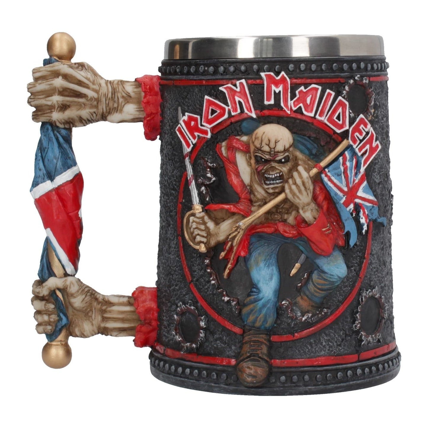 Nemesis Now Iron Maiden Eddie The Trooper Tankard Mug, Officially Licensed Rock Band Merchandise, High-Quality Resin, 14cm