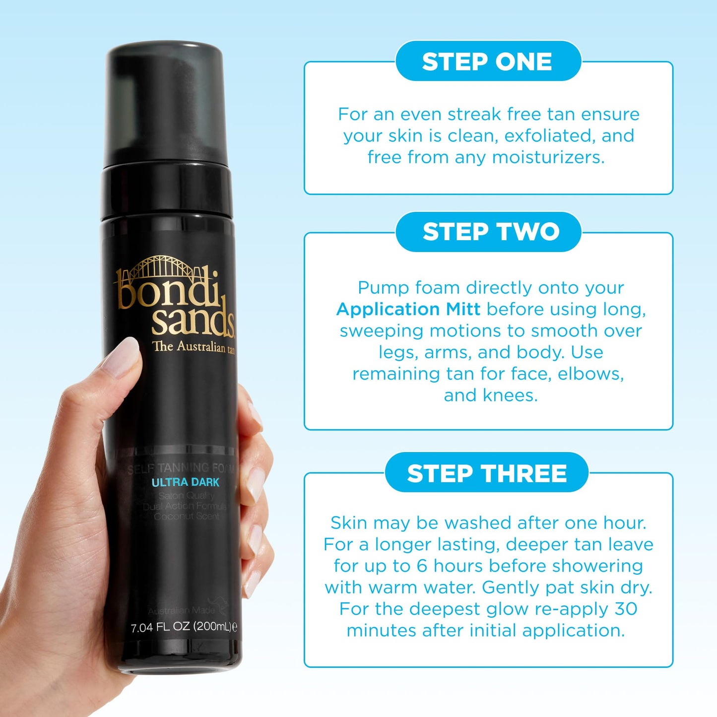 Bondi Sands Ultra Dark Self Tanning Foam + Application Mitt | Includes Lightweight Sunless Foam + Reusable Mitt for a Flawless Finish ($32 Value)