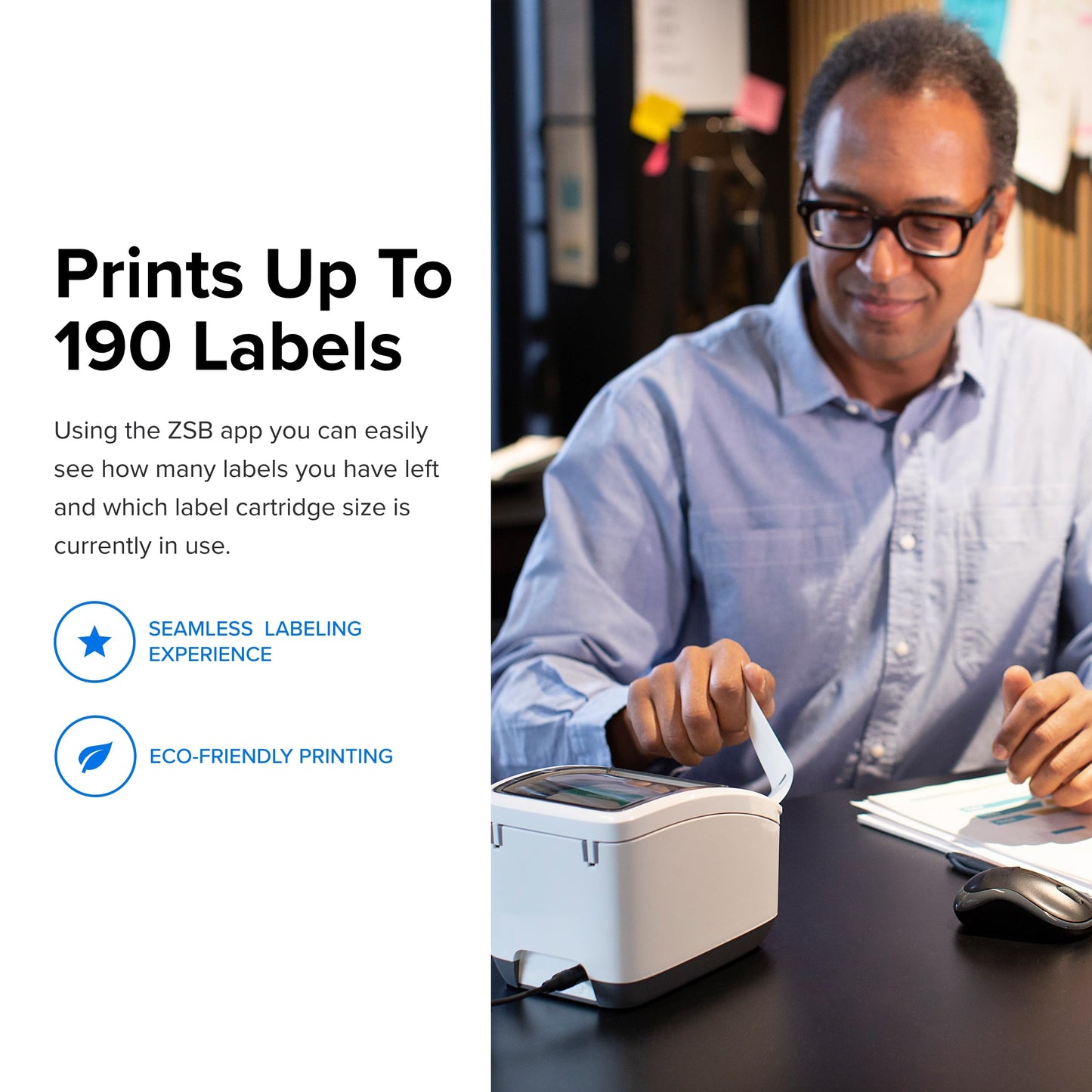 ZEBRA ZSB Series Labels - Potato Starch-Based Printer Label Paper - Recyclable Cartridge for Stickers - Versatile, Cloud-Based Adhesive - Shipping, 4" x 6"
