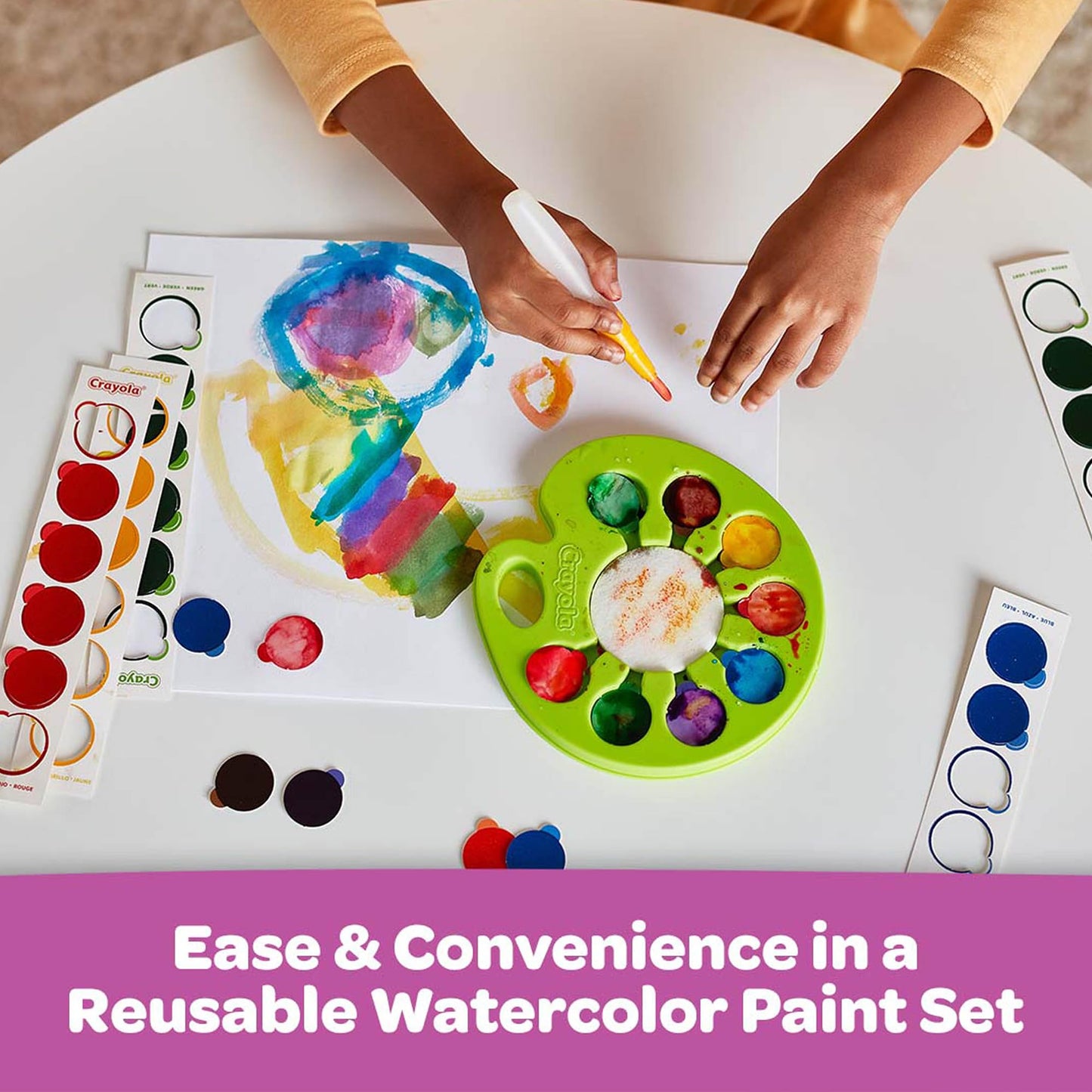 Crayola Watercolour Paint Set, Pop & Paint Palette, Washable Kids Paints, Gift