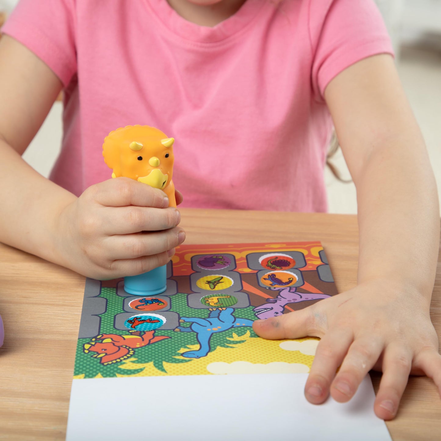 Melissa & Doug Sticker Wow!™ T-Rex and Triceratops Bundle: Two 24-Page Activity Pads, 2 Sticker Stampers, 900 Stickers, Arts and Crafts Fidget Toy Collectible Characters - FSC Certified