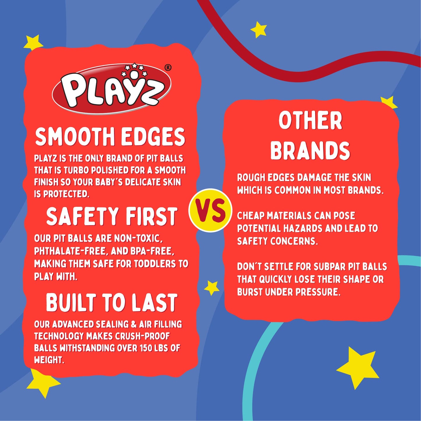 Playz Soft Plastic Mini Ball Pit Balls 200 Count - w/ 8 Vibrant Colors - Crush Proof, No Sharp Edges, Non Toxic, Phthalate & BPA Free for Baby Toddler Ball Pit, Play Tents & Tunnels Indoor & Outdoor