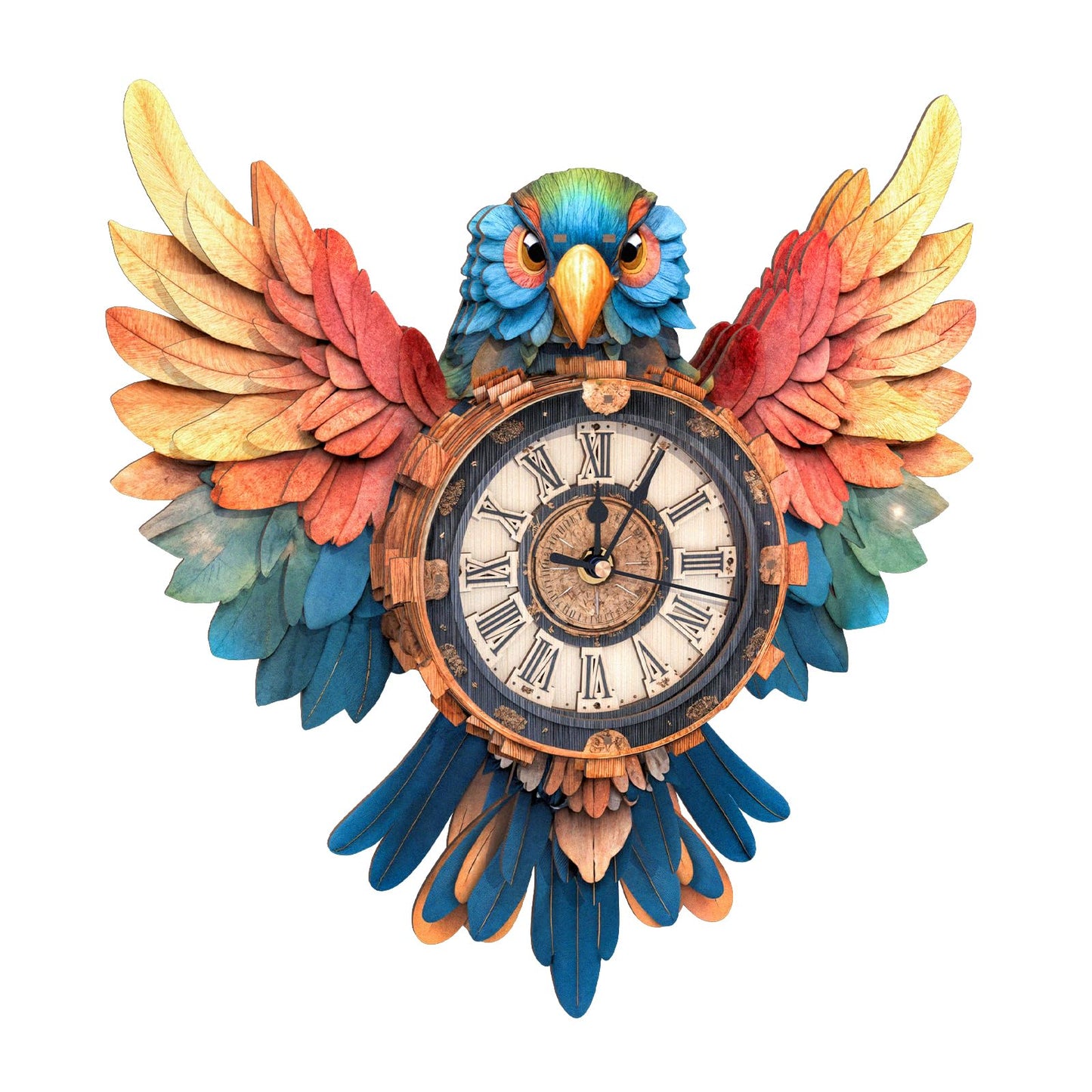 3D Wooden Puzzles for Adults Parrot Clock - Wall ‌‌Clock Puzzle Xmas Room Model Building Kit Creative Art Craft Gift Home Decor for DIY Enthusiasts, Brain Teaser Building Set Birthday Gifts