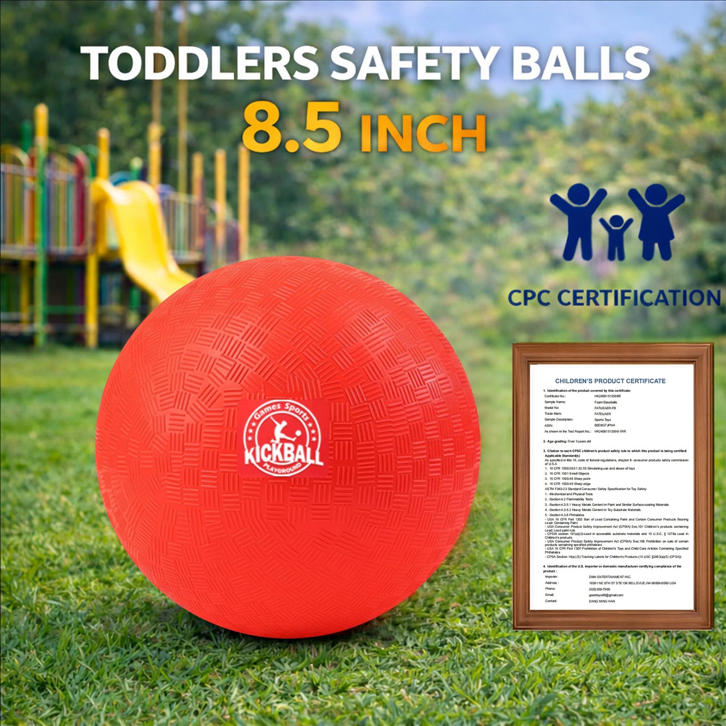 8.5 Inch Kickball Set, Dodgeballs 6 Pack, Playground Balls for Kids&Adults, Bouncy Balls Includes Pump and Storage Bag, Handball for Outdoor & Indoor Games