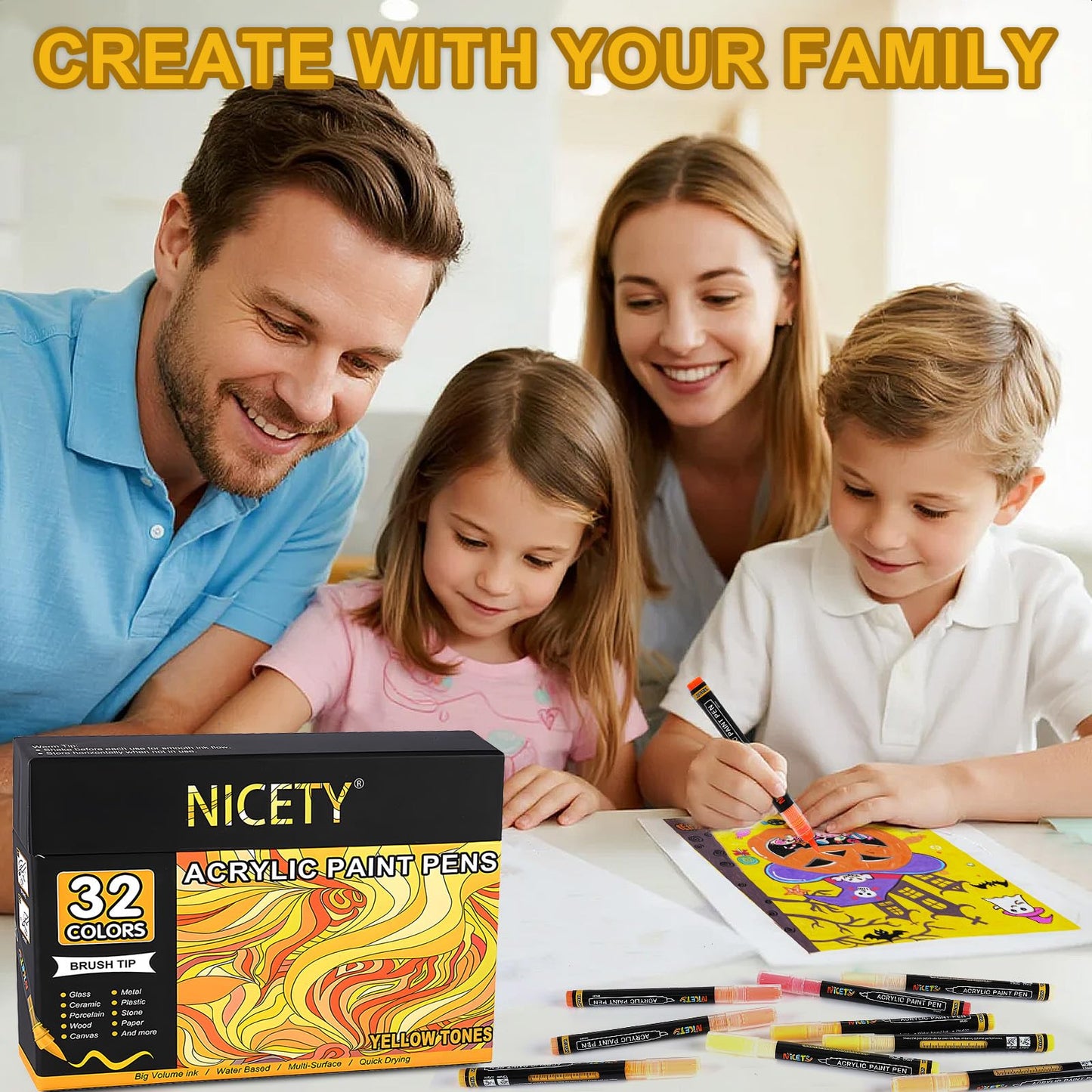 NICETY 32 acrylic markers (Yellow)