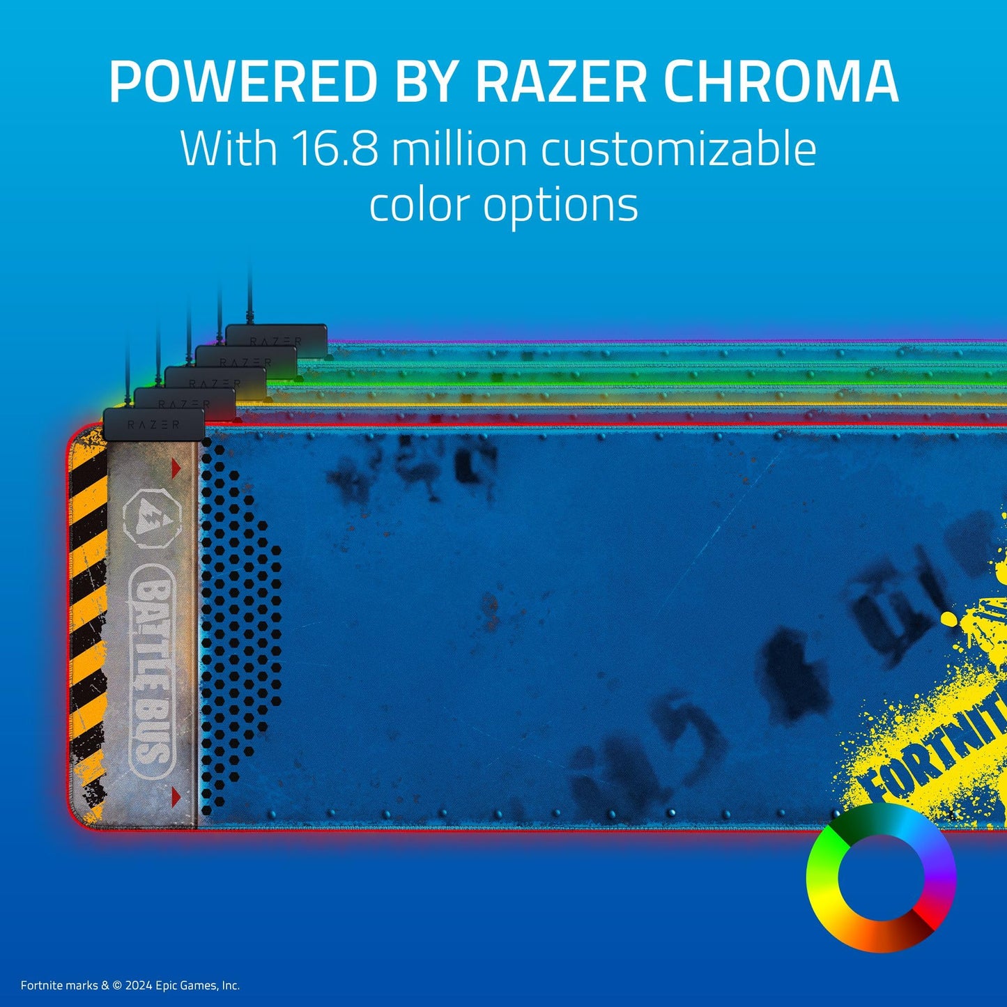 Razer Goliathus Extended Chroma Gaming Mousepad: Customizable Chroma RGB Lighting - Micro Textured Surface - Balanced Control & Speed - Non-Slip Rubber Base - Large Surface - Fortnite Edition