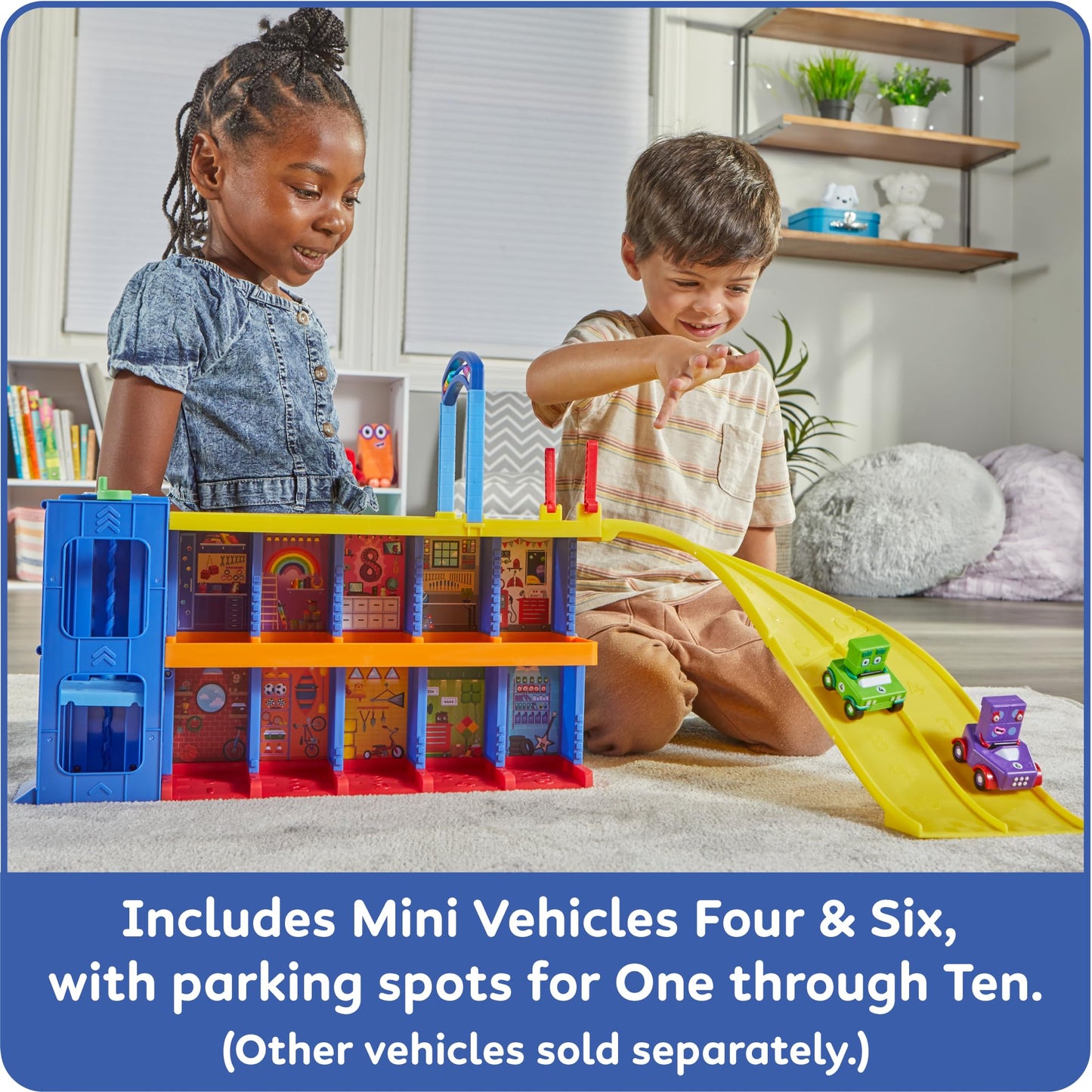 Park, Play, Count, and Zoom Down The Racetrack with The Numberblocks Counting Car Garage!