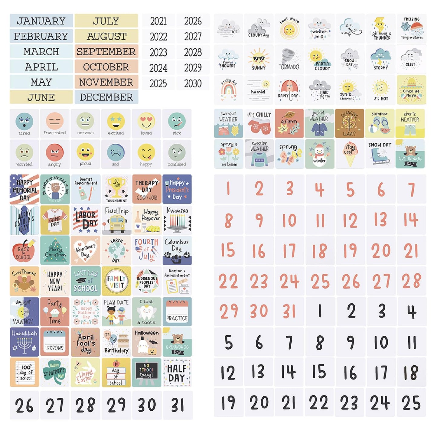 The Peanutshell Learning Calendar Wall Chart - Homeschool Supplies, Interactive Pocket Chart for Toddlers & Kids - Preschool Learning Activity Board, Circle Time Board for Classroom - Good Day