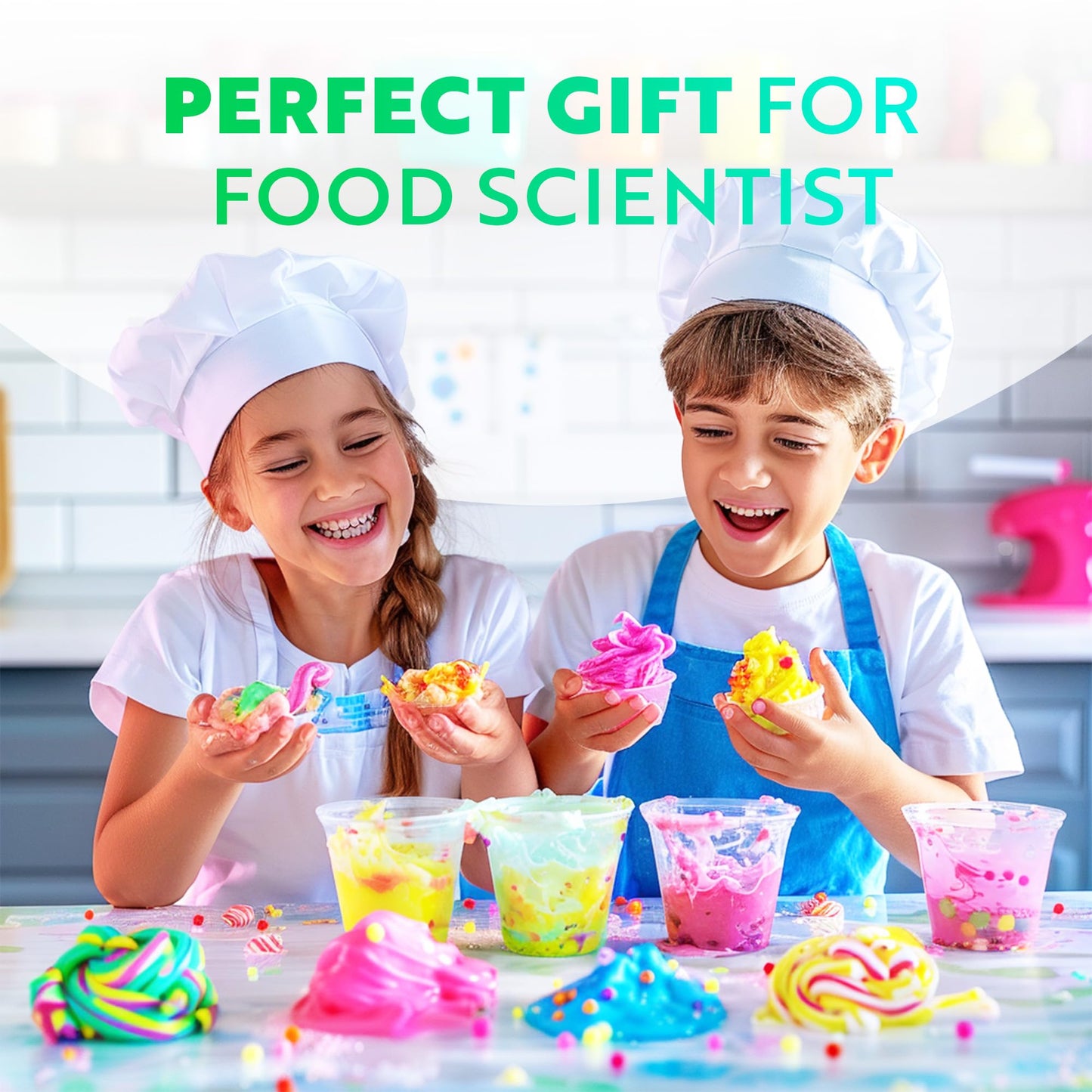 Playz Edible Slime Candy Making Science Kit for Kids Ages 8-12 Years Old - Food Science Chemistry Kid Science Kit with 25 Experiments to Make Slime Chocolates, Educational Science Kits for Boy & Girls