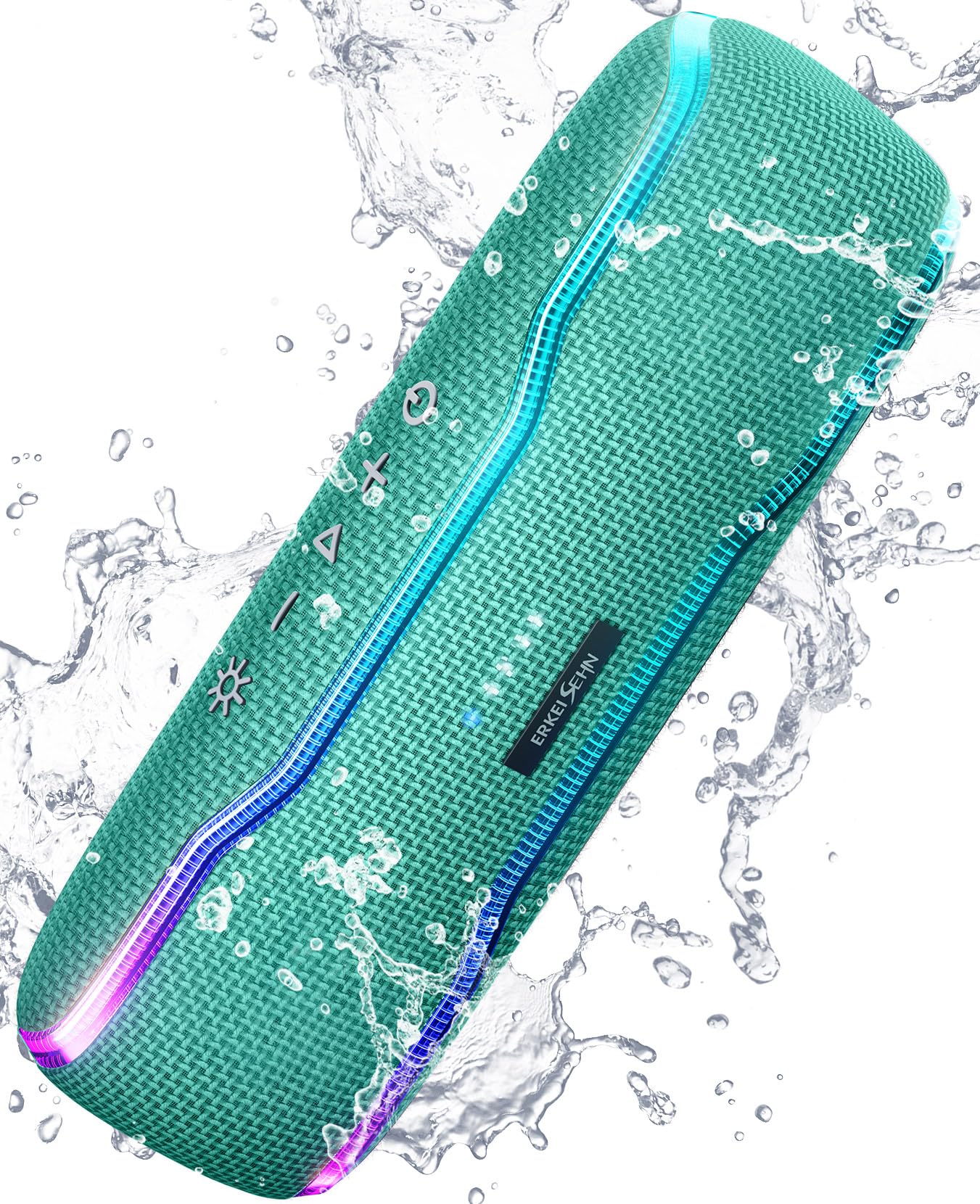 Portable Bluetooth Speaker, IPX7 Waterproof Wireless Speakers with Colorful Flashing Lights, 25W Stereo Sound with 24H Playtime, 100ft Bluetooth Range, Home Outdoor Party, TWS Pairing for Teen Gifts