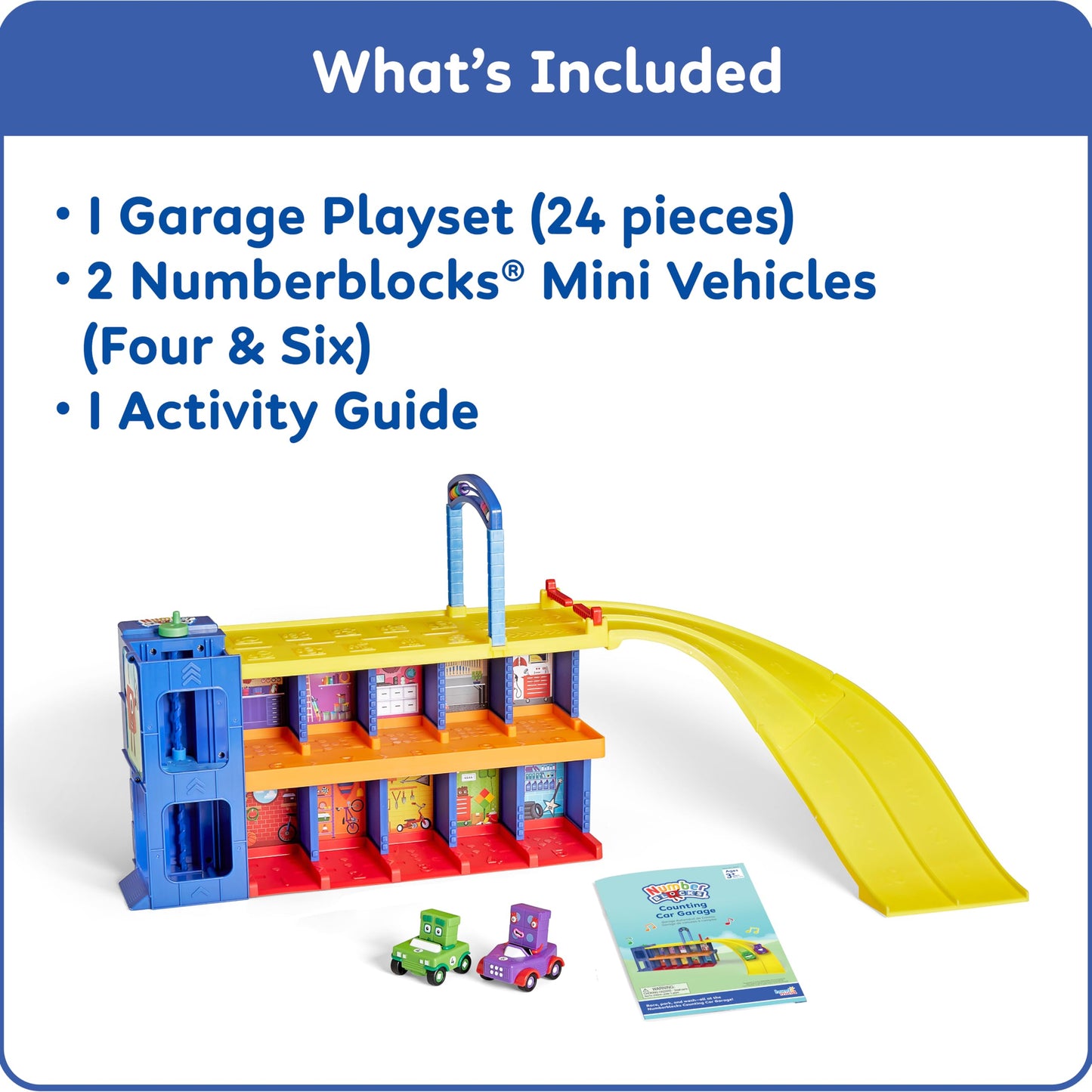 Park, Play, Count, and Zoom Down The Racetrack with The Numberblocks Counting Car Garage!