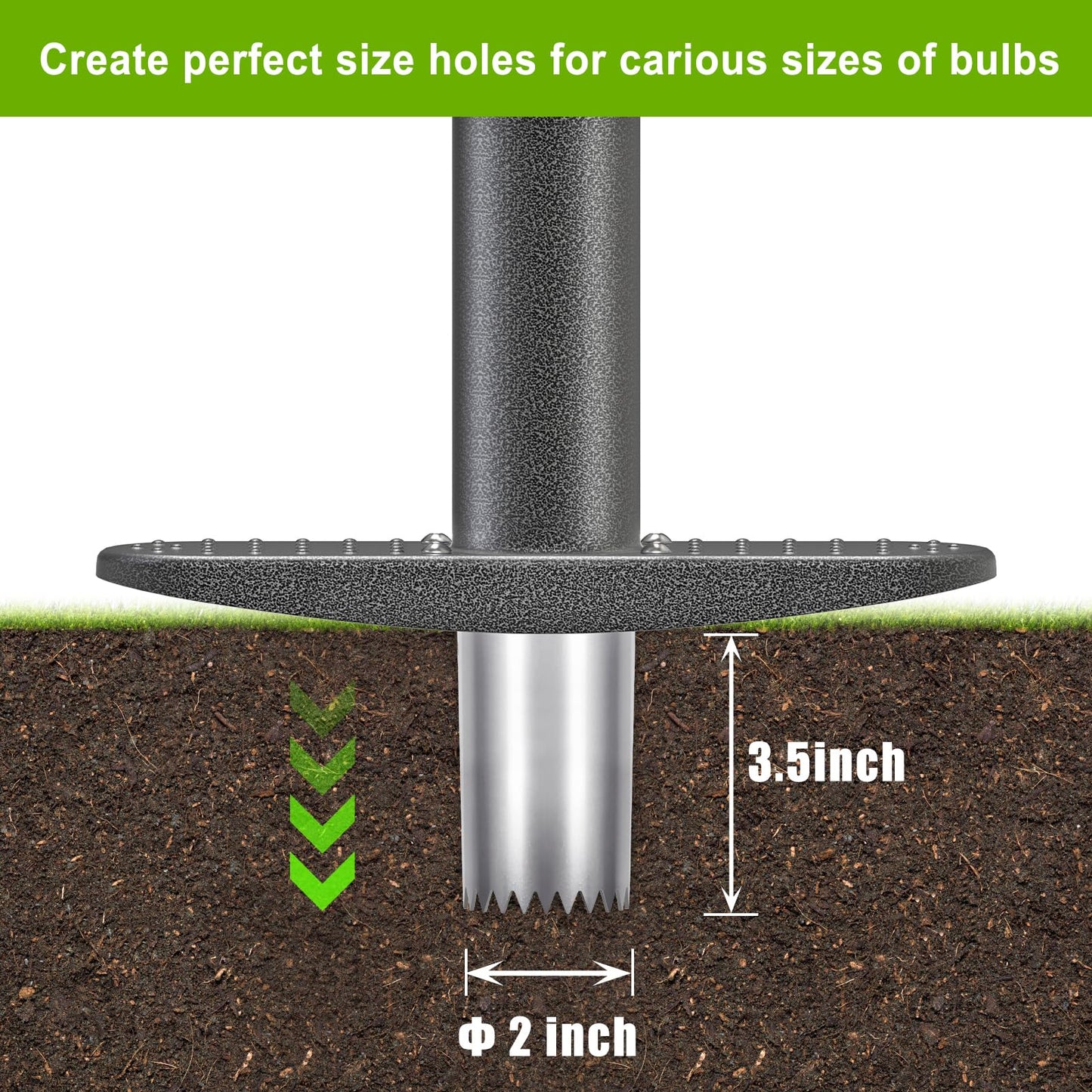 Dolibest Sod Plugger, Bulb Planter Tool with Soft Rubber Grip, Grass Plugger Tool with Stainless Steel Sharp Serrations, Sod Plugger Turf Cutter for Lawn Planting Bulbs and Grass Repair