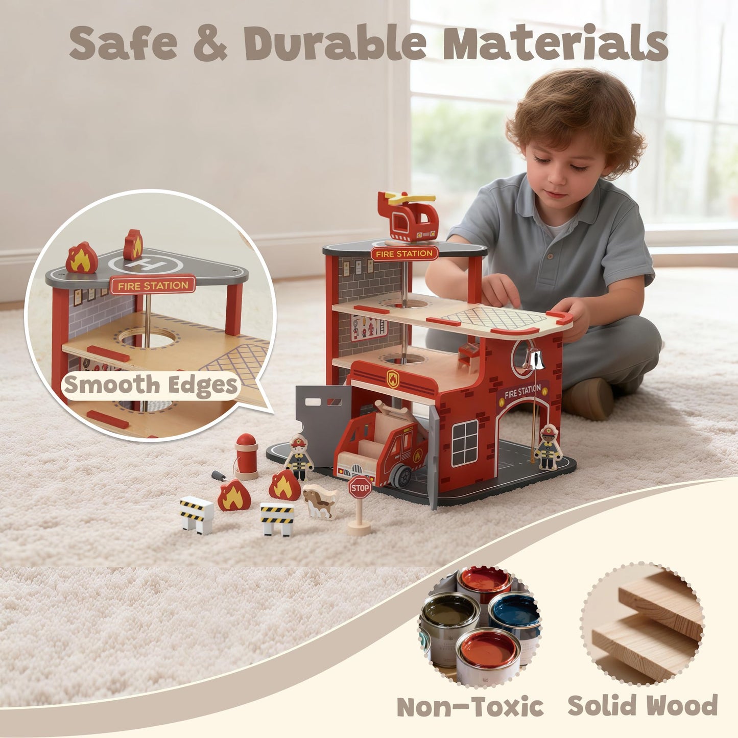 FReniland Toys of Fire Station, Set of 15
