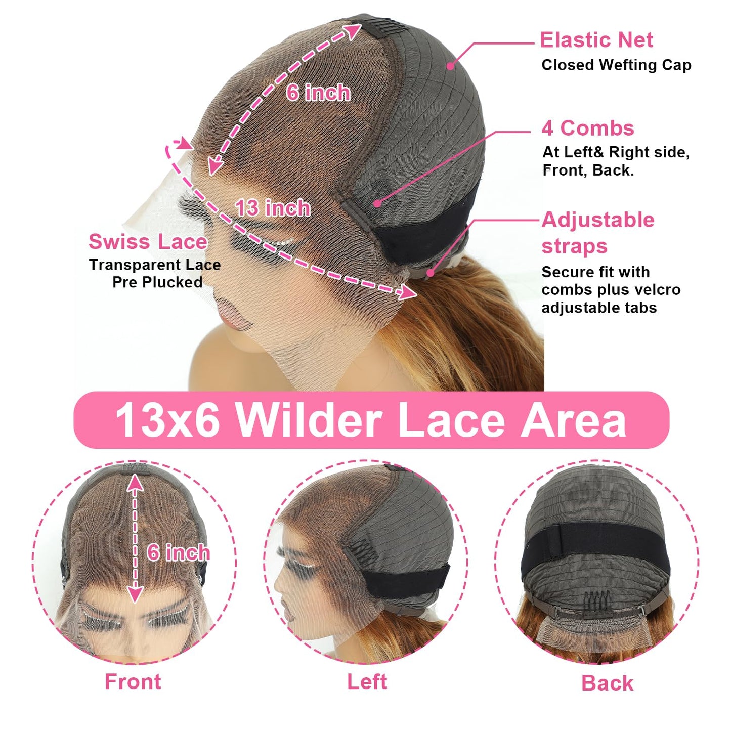 ZZMDS 26 Inch 13x6 Highlight Ombre Deep Wave Lace Front Wigs Human Hair Pre Plucked #4/27 Colored Glueless Wigs Water Wave Honey Blonde Curly Lace Frontal Wigs Human Hair for Women with Baby Hair