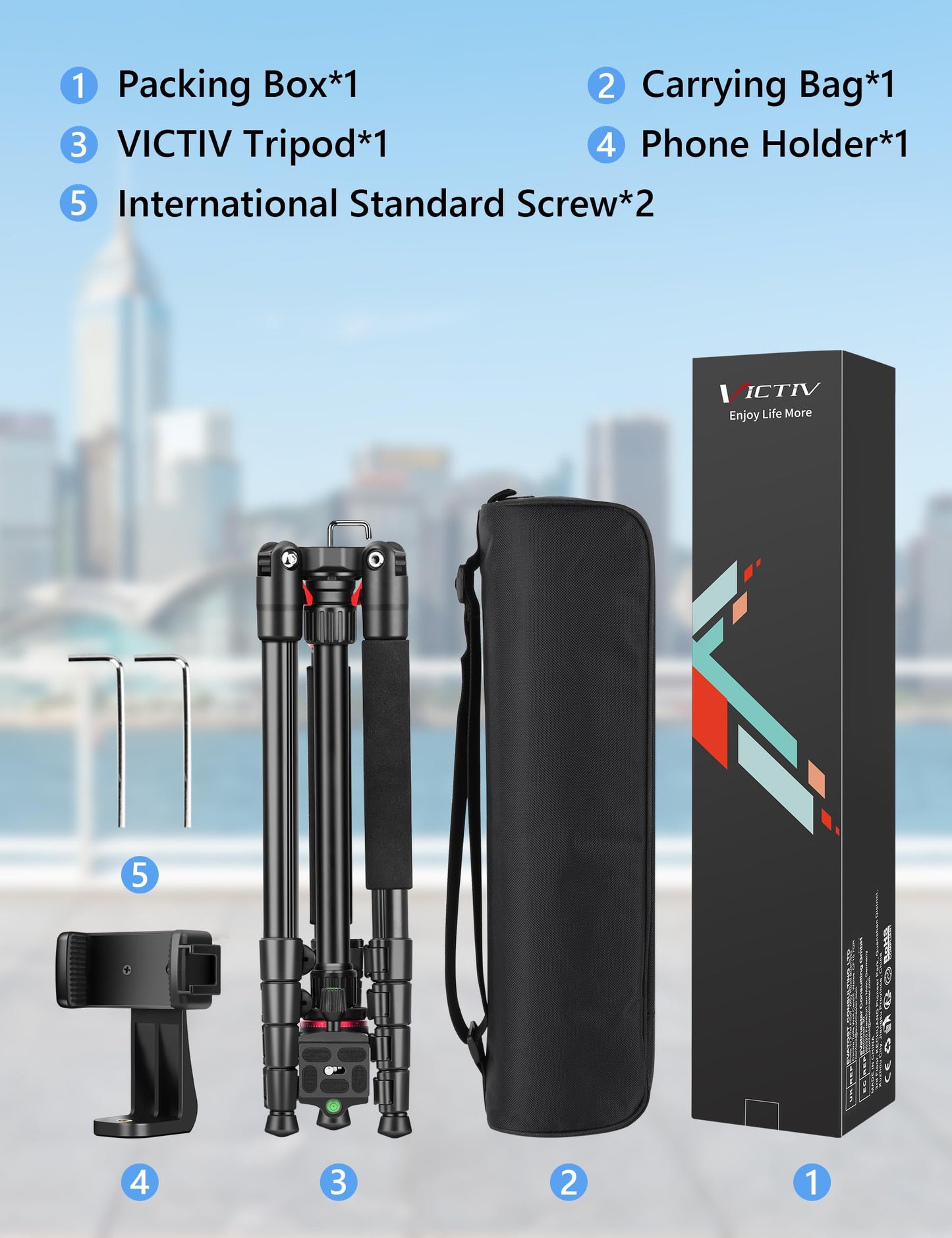 78" Aluminum Camera Tripods & Monopods, Victiv Compact Travel Tripod for Camera DSLR, Spotting Scope,Telescope, Binoculars, Porfessional Heavy Duty Camera Tripod Stand for Photography Video Recording