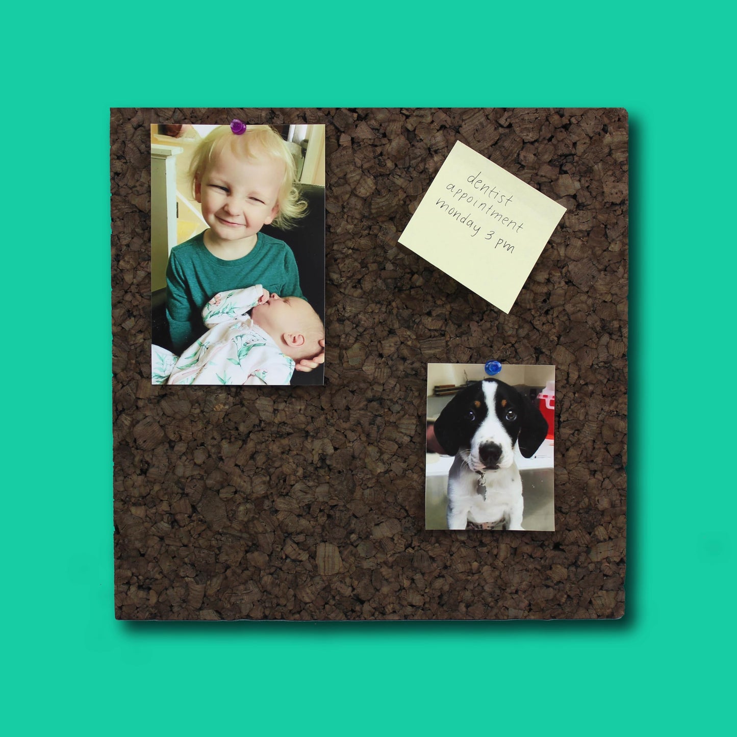 Flipside Products 12" x 12" x 9.5mm Thick Dark Brown Cork Squares, Wall Tiles, Square Pinning Cork Board, Bulletin Board Mini Wall Board - 16 Pack