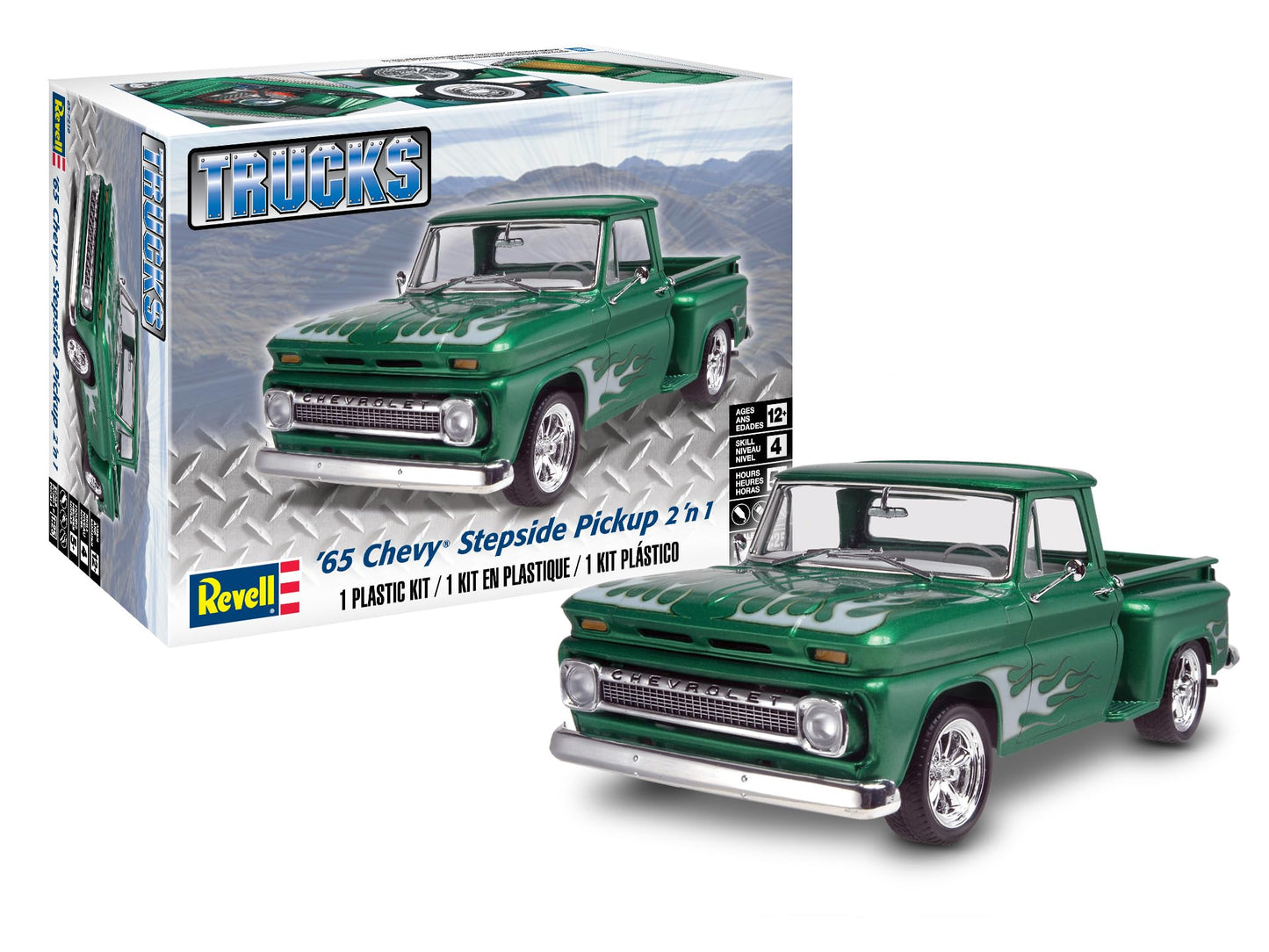 Revell 85-7210 '65 Chevy Stepside Pickup 2 'n 1 Scale 1:25 148-Piece Skill 4 Plastic Model Building Kit